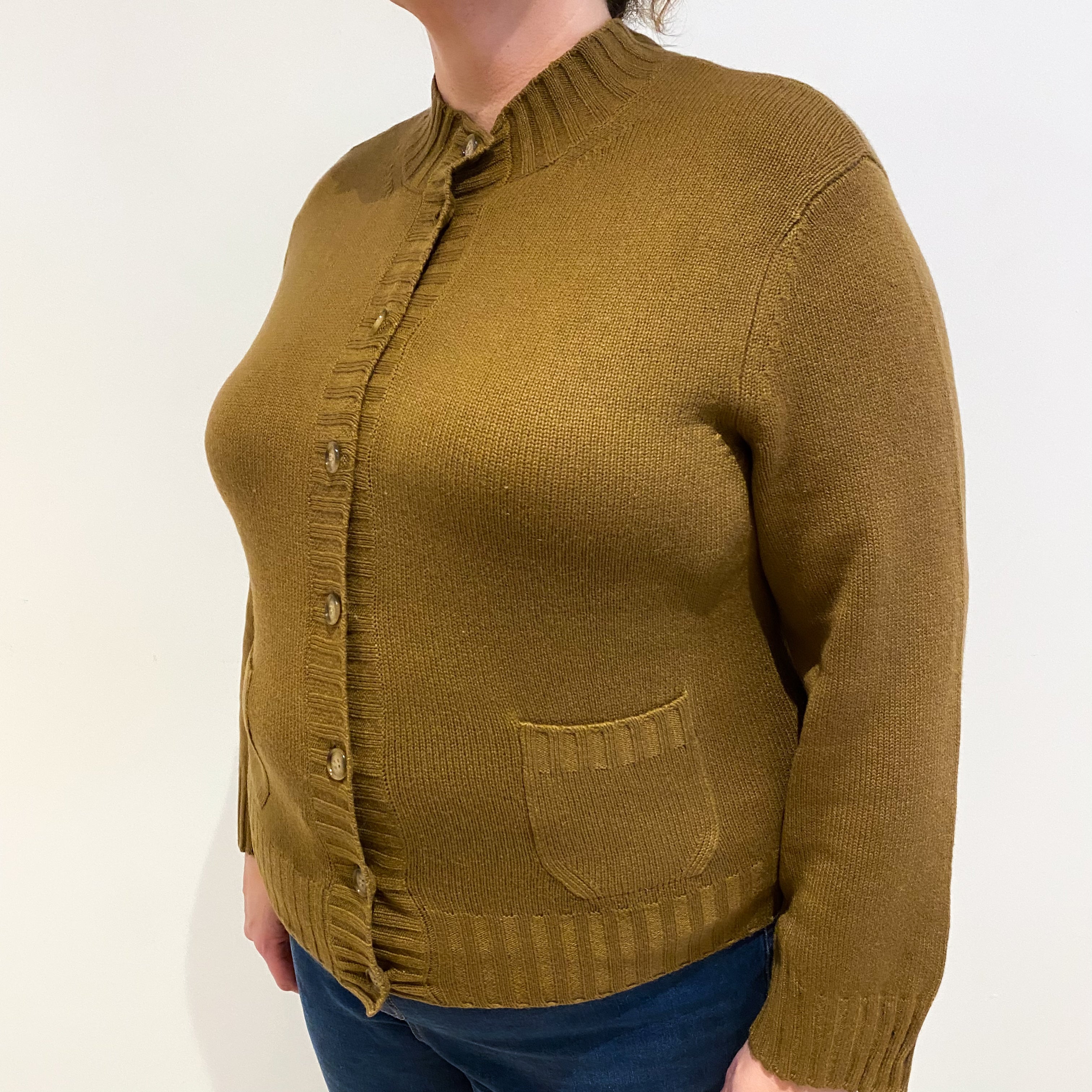 Nutmeg Brown Vintage Cashmere Cardigan Extra Large