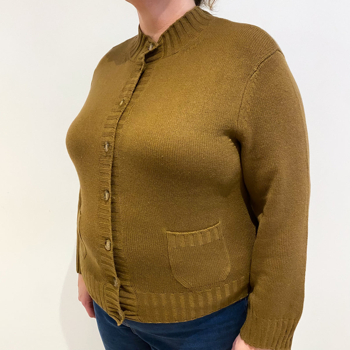 Nutmeg Brown Vintage Cashmere Cardigan Extra Large
