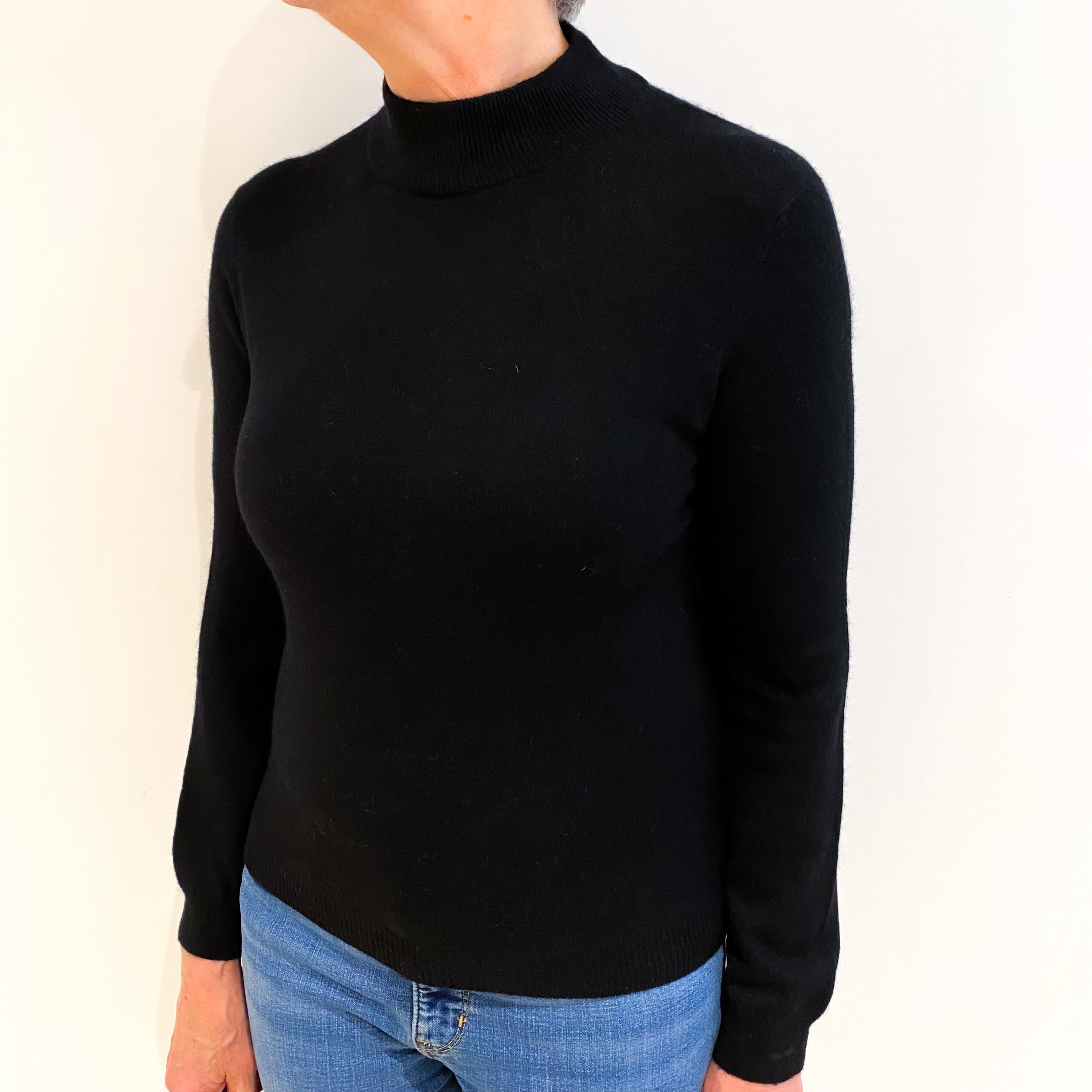 Black Cashmere Turtle Neck Jumper Medium
