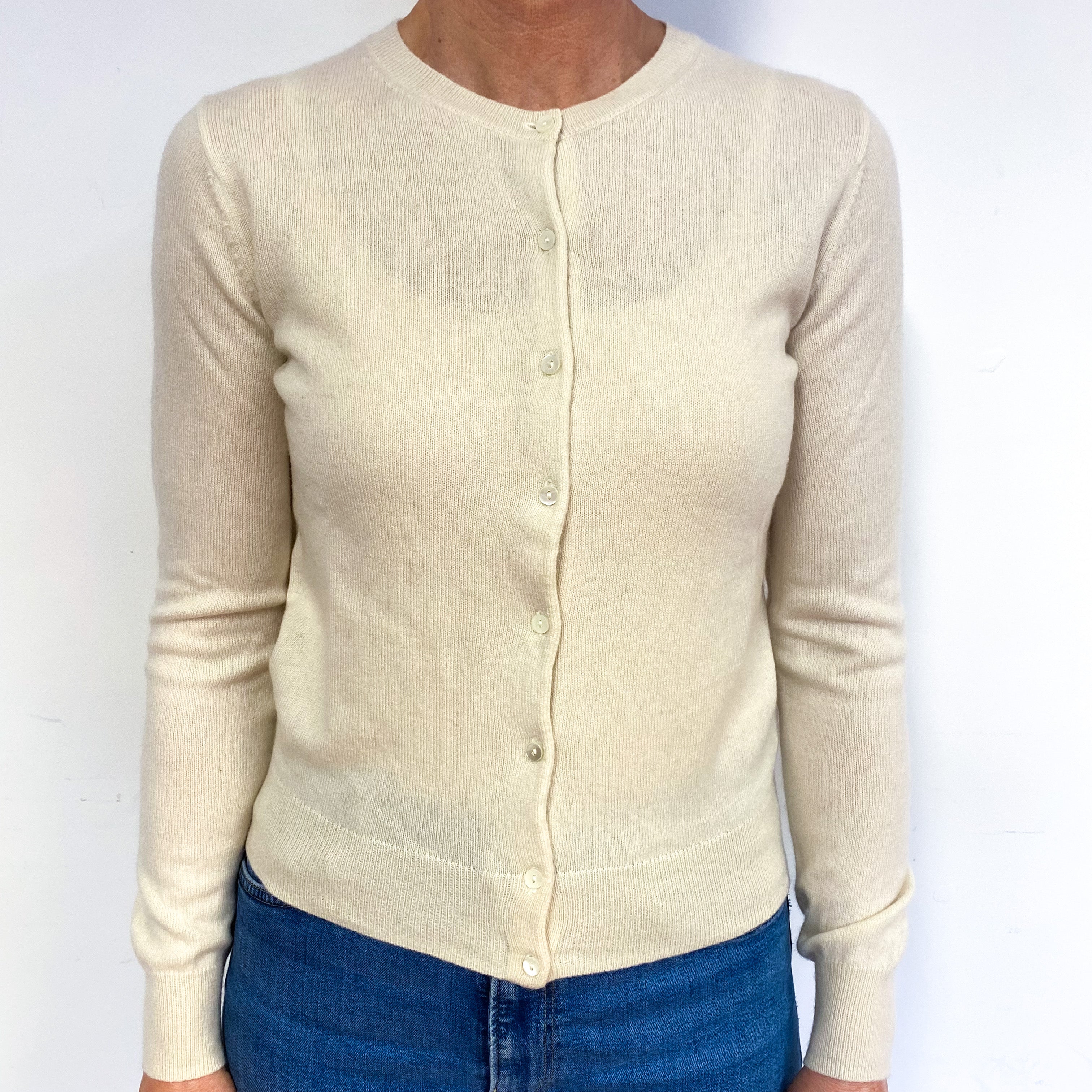 Vanilla Cream Cashmere Cardigan Medium