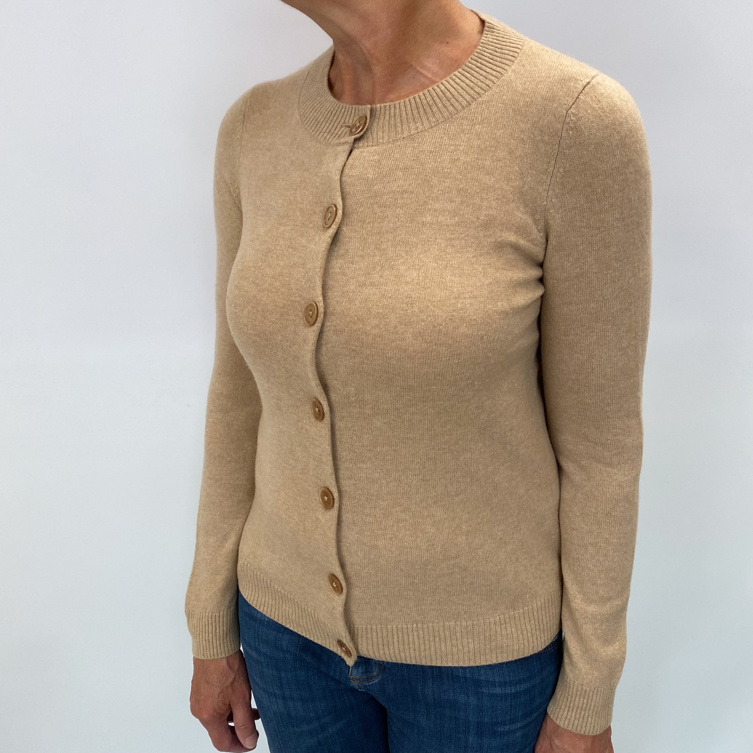 Caramel Brown Cashmere Cardigan Medium