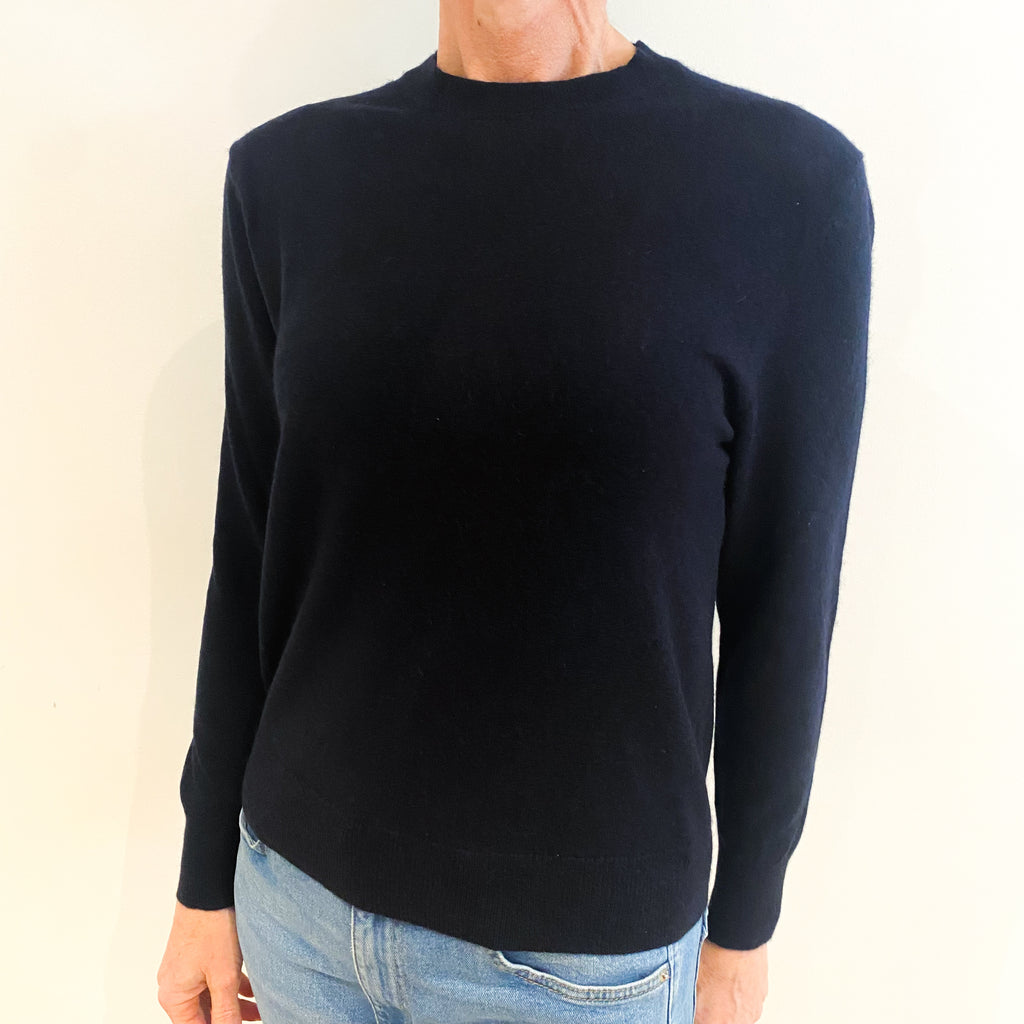 Navy Blue Cashmere Crew Neck Jumper Small