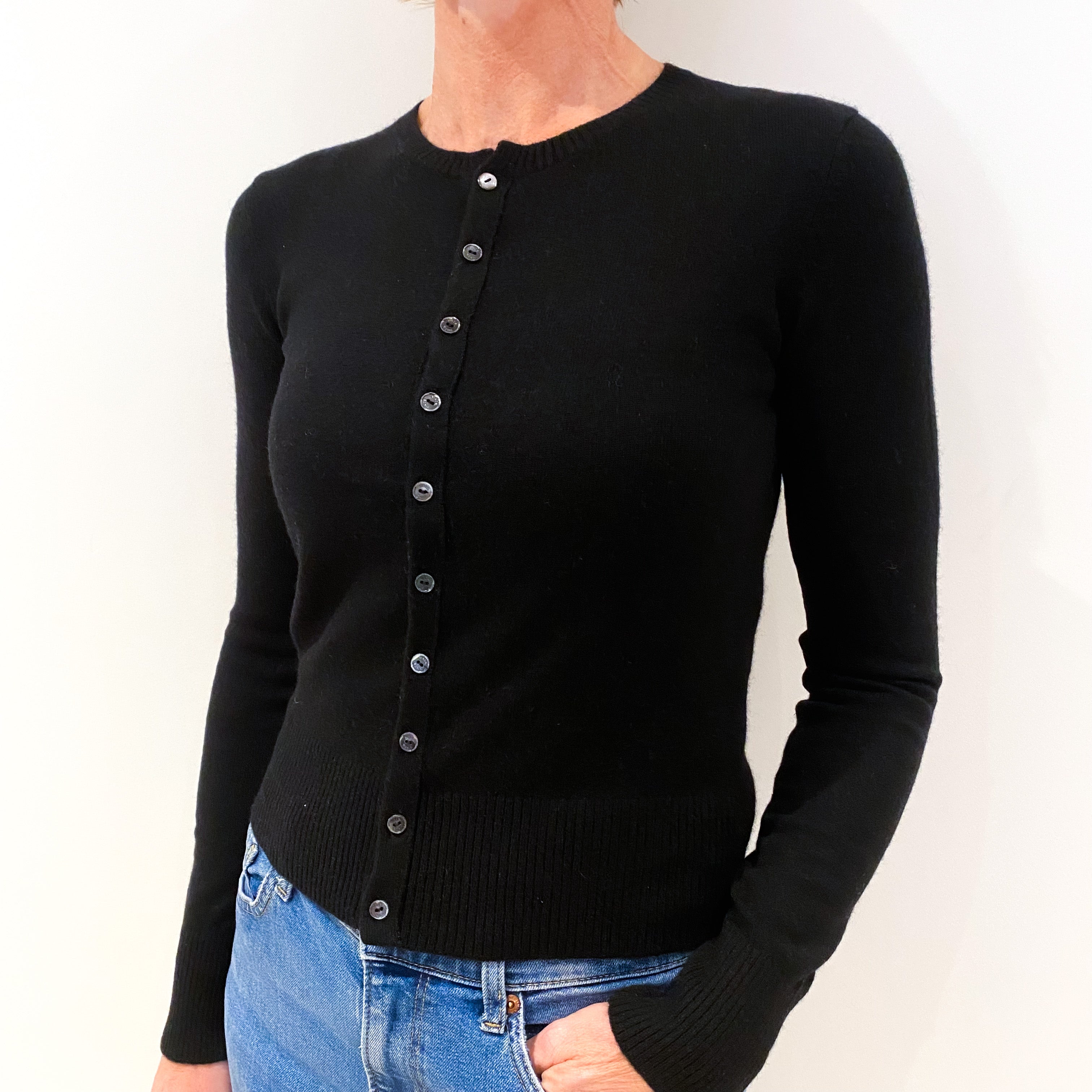 Black Cashmere Cardigan Small