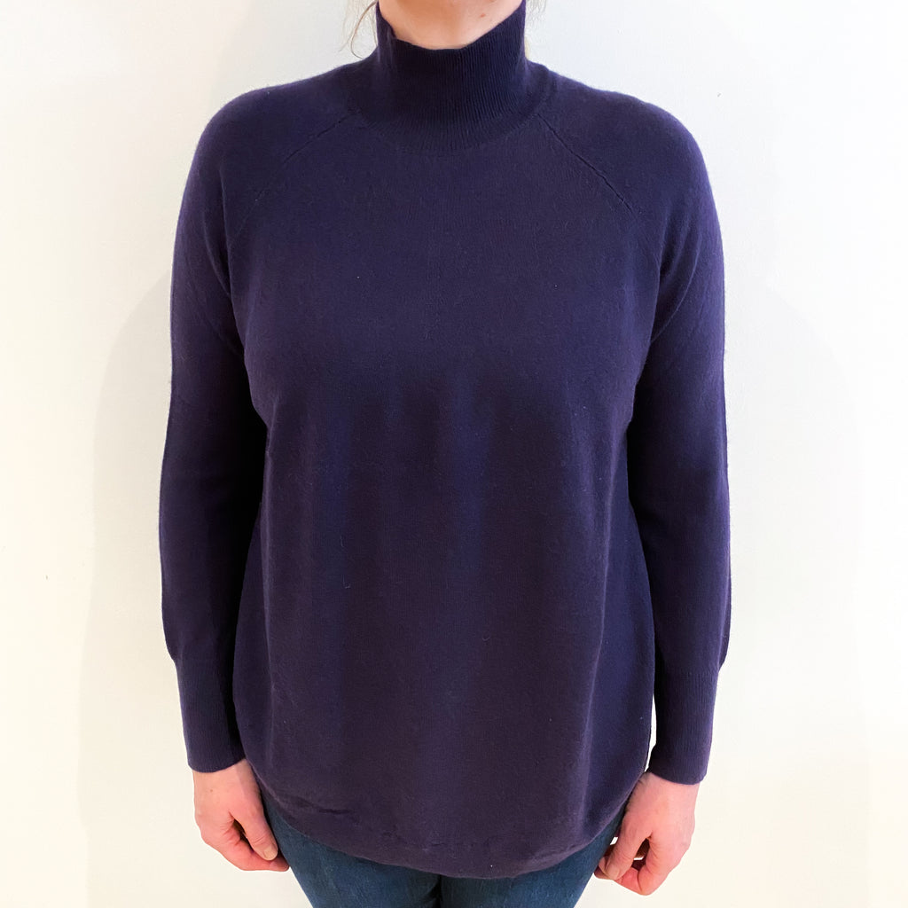 Deep Purple Cashmere Turtle Neck Jumper Large
