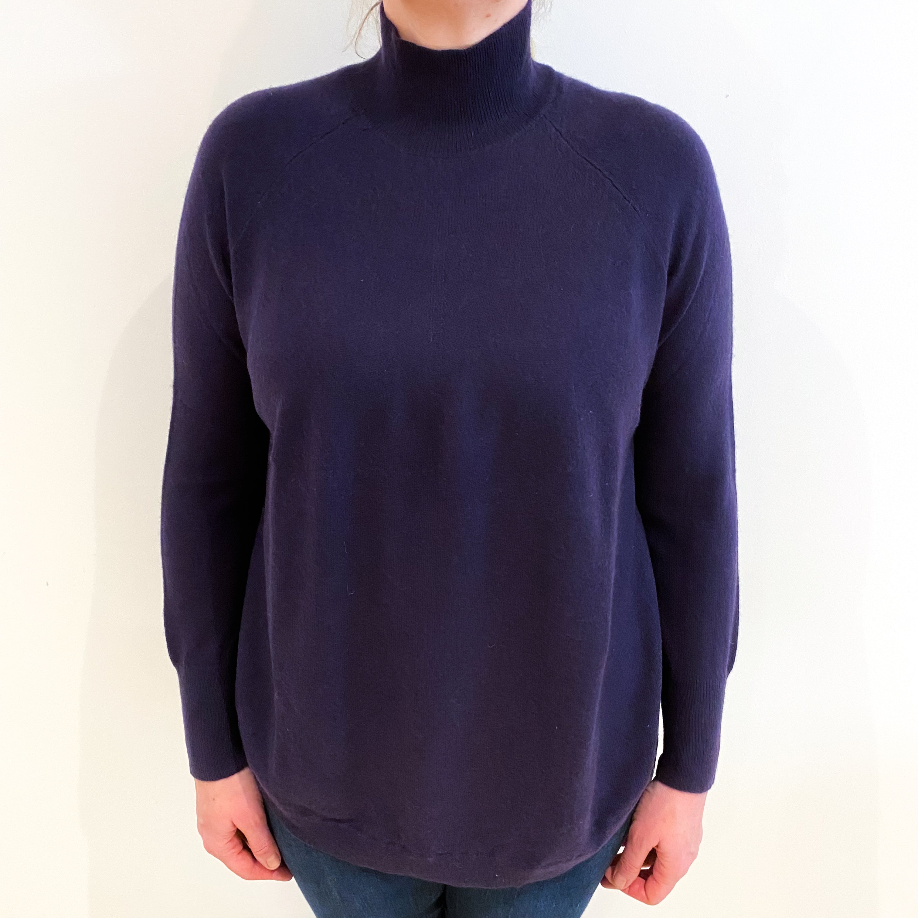 Deep Purple Cashmere Turtle Neck Jumper Large