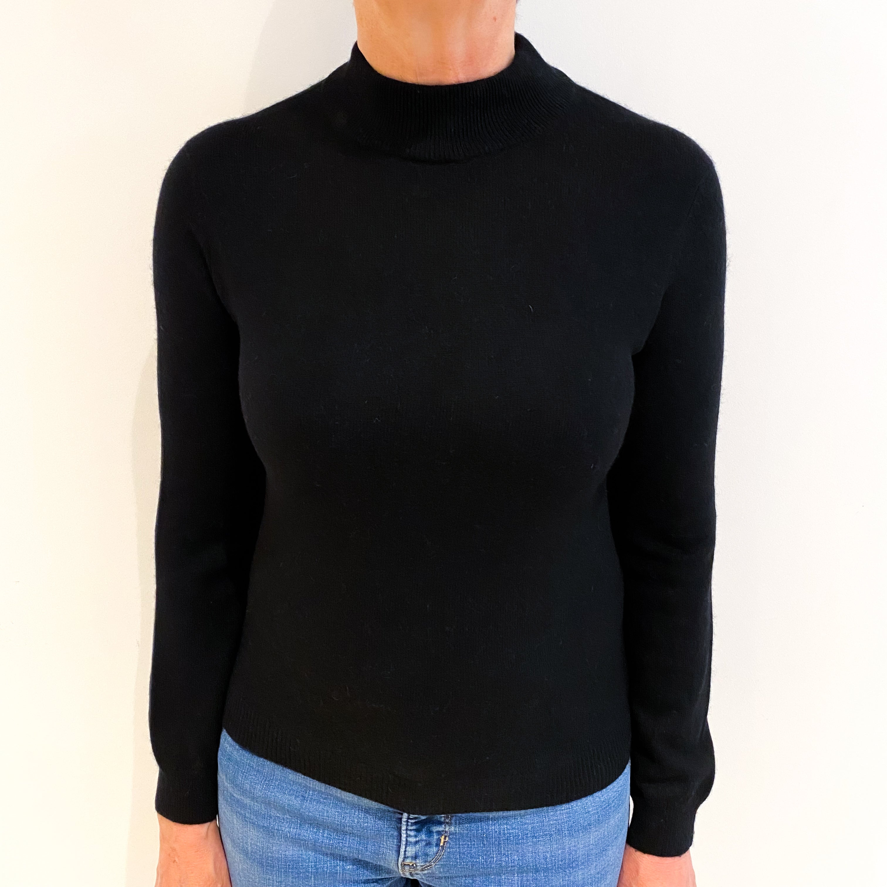 Black Cashmere Turtle Neck Jumper Medium