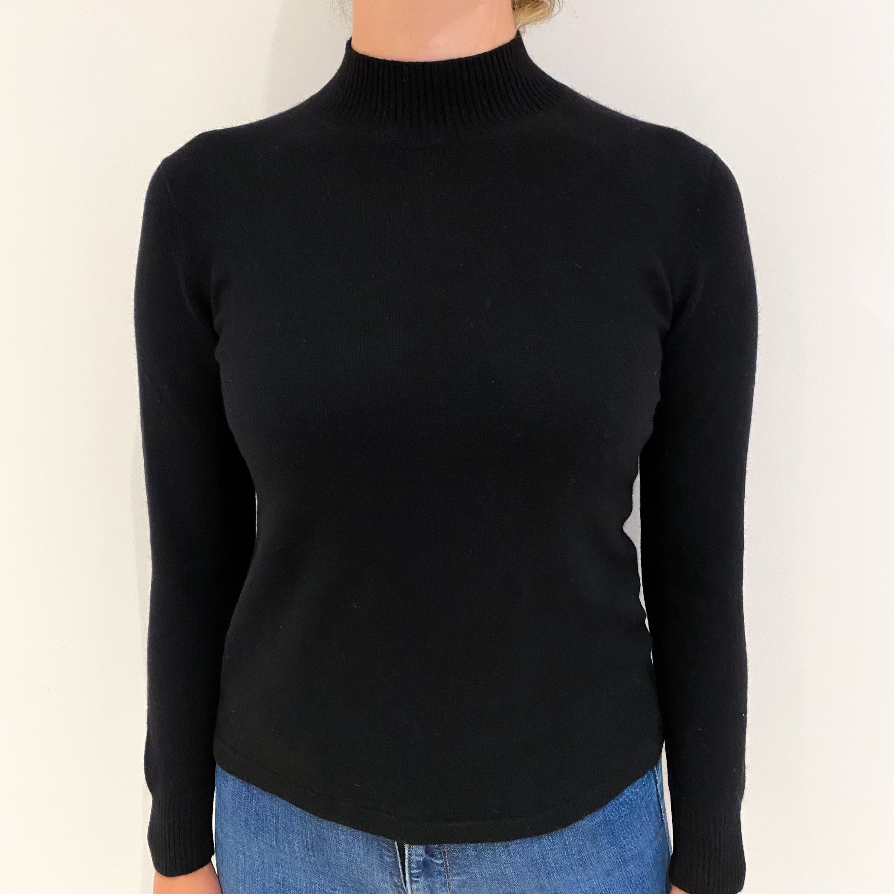 Black Cashmere Turtle Neck Jumper Small