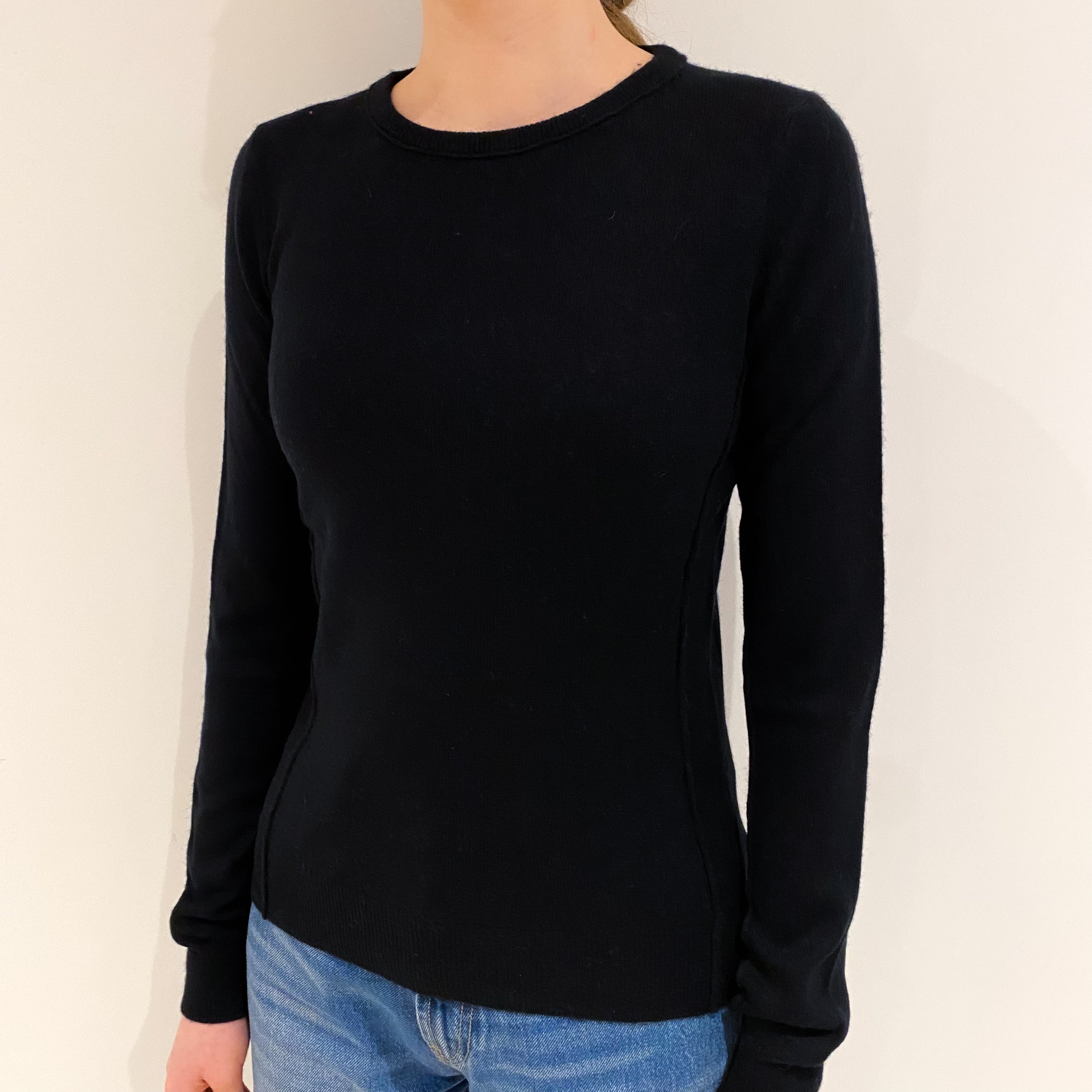 Black Cashmere Crew Neck Jumper Extra Small