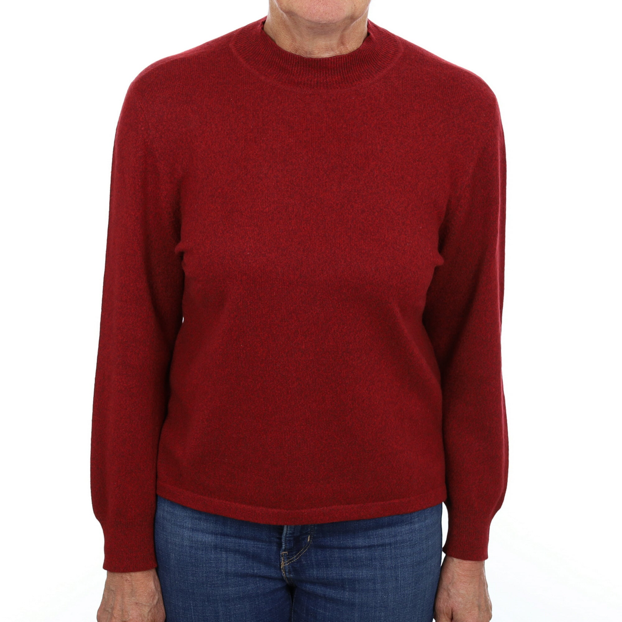 Burgundy Marl Cashmere Turtle Neck Jumper Medium