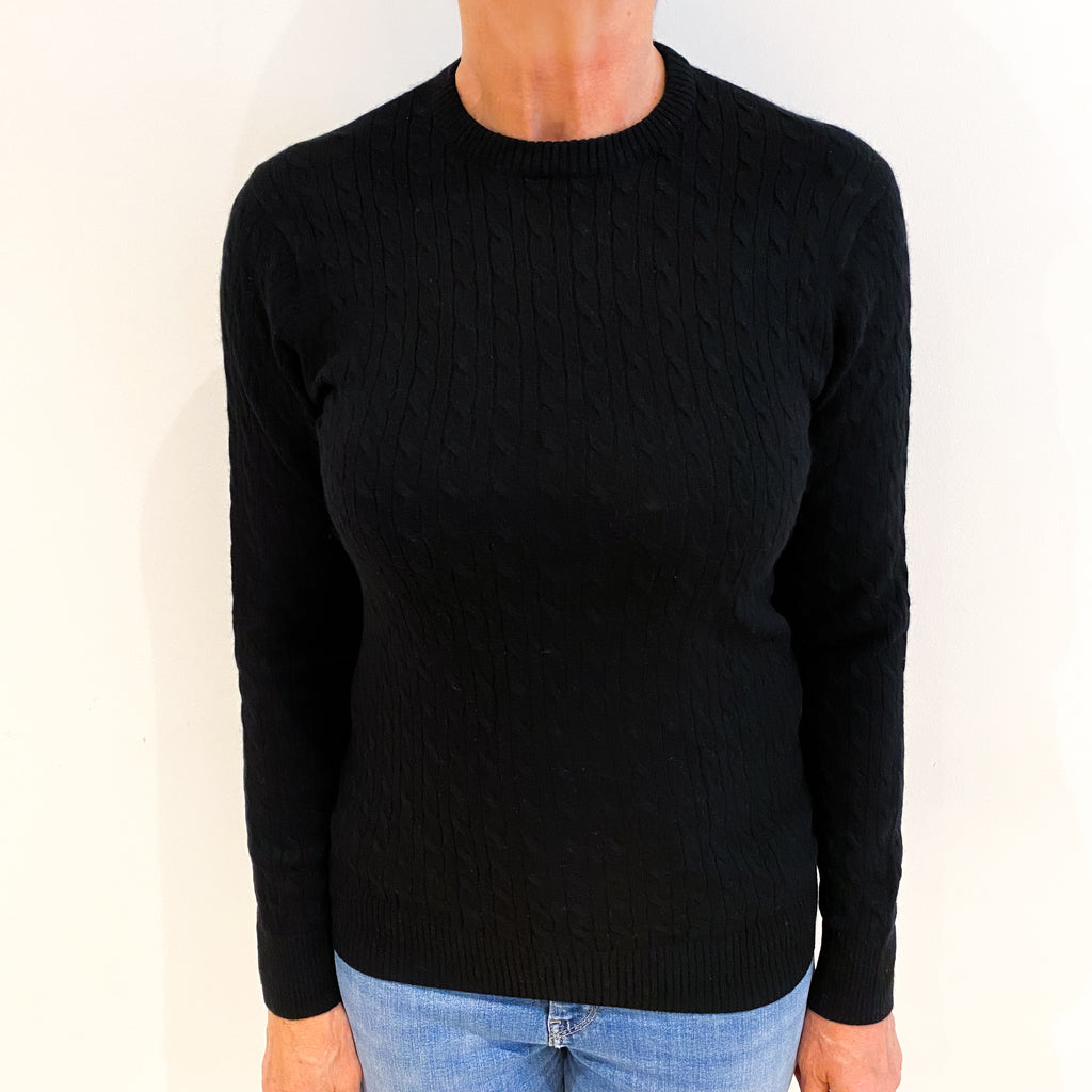Black Cashmere Crew Neck Jumper Medium