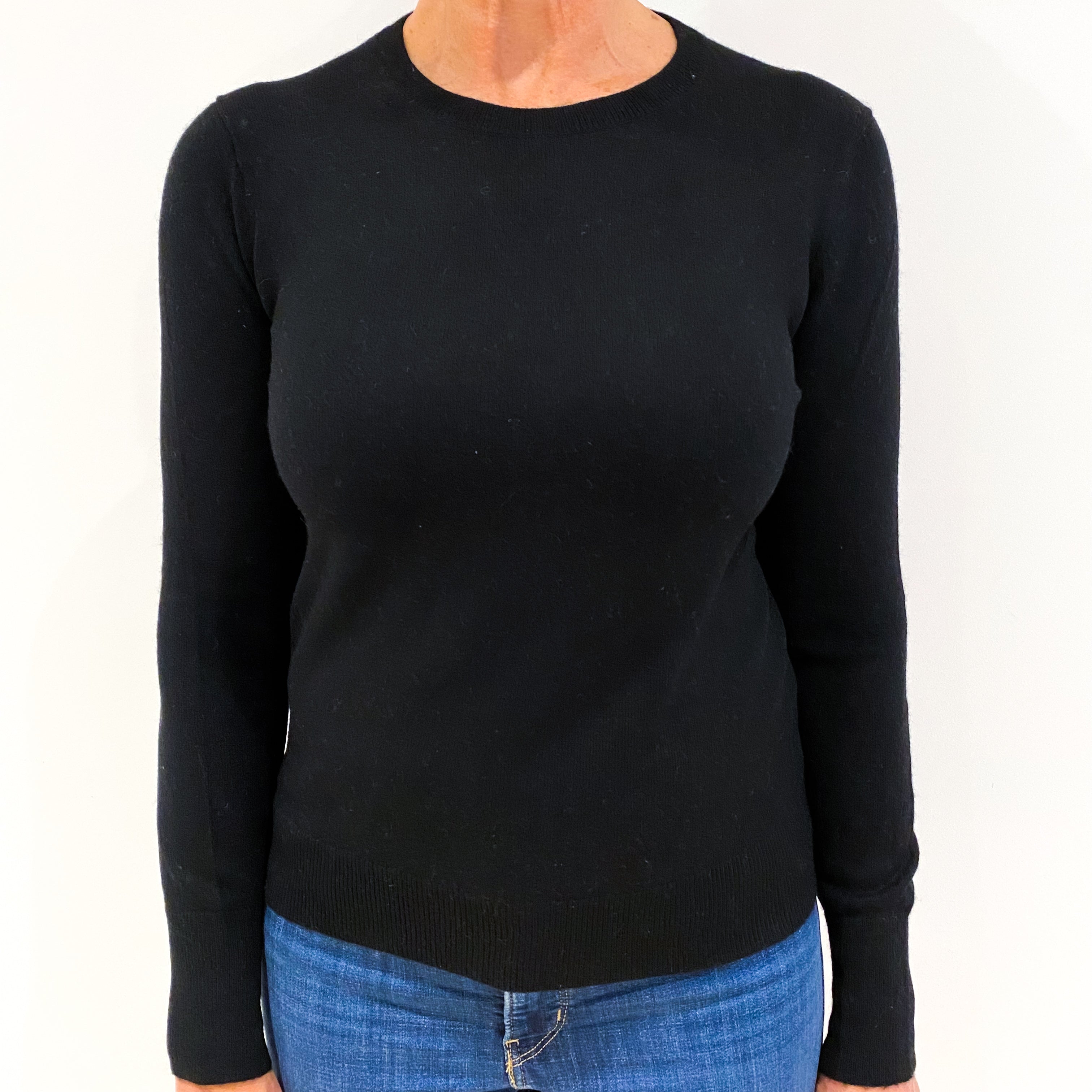 Black Cashmere Crew Neck Jumper Medium