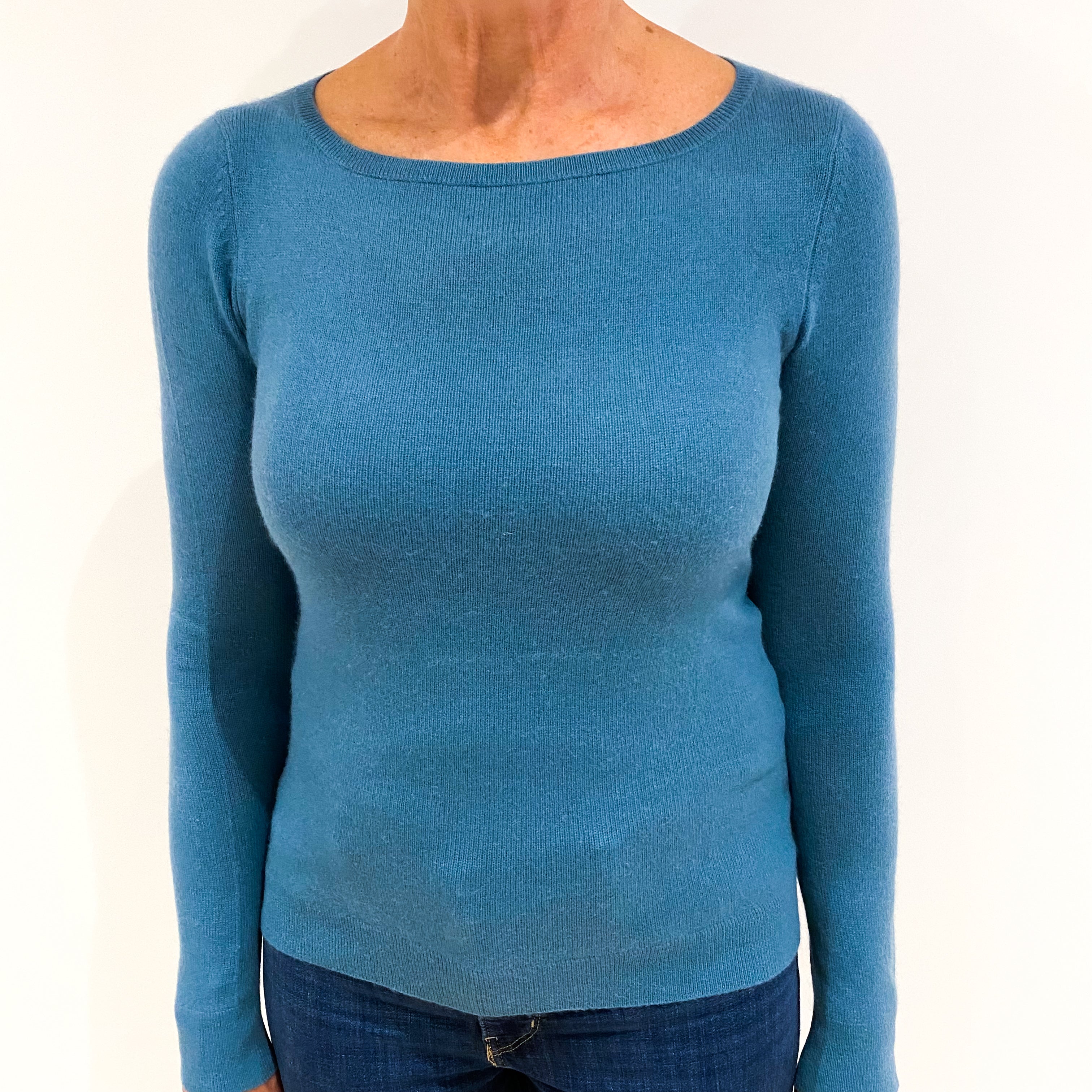 Sea Green Cashmere Crew Neck Jumper Medium