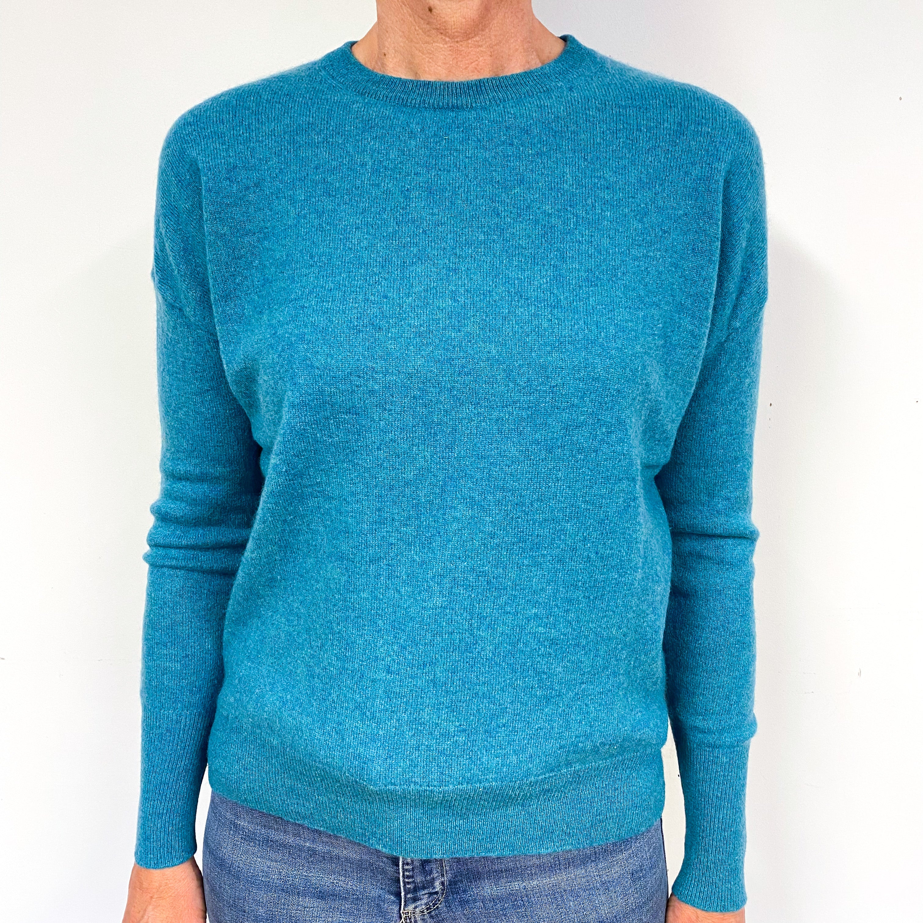 Turquoise Blue Cashmere Crew Neck Jumper Medium