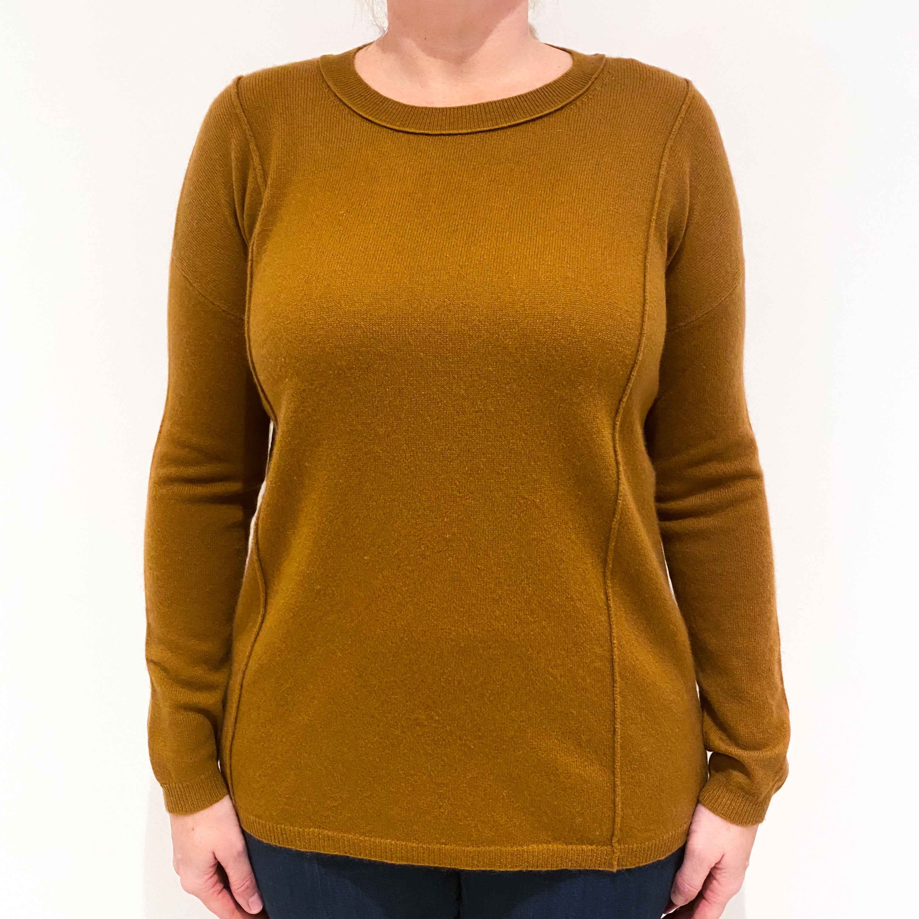 Toffee Brown Crew Neck Cashmere Crew Neck Jumper Large