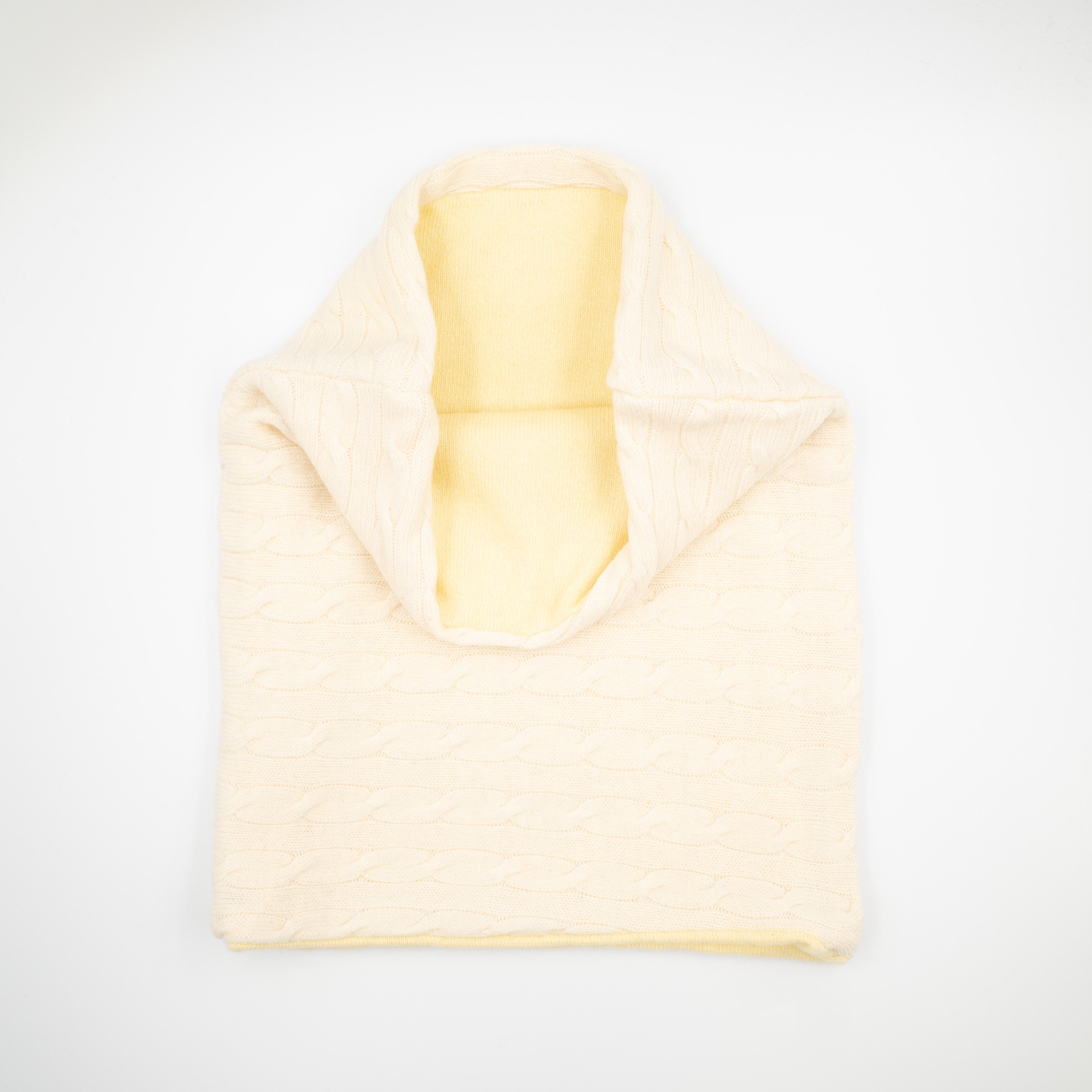 Cream and Pale Lemon Luxury Double Layered Snood