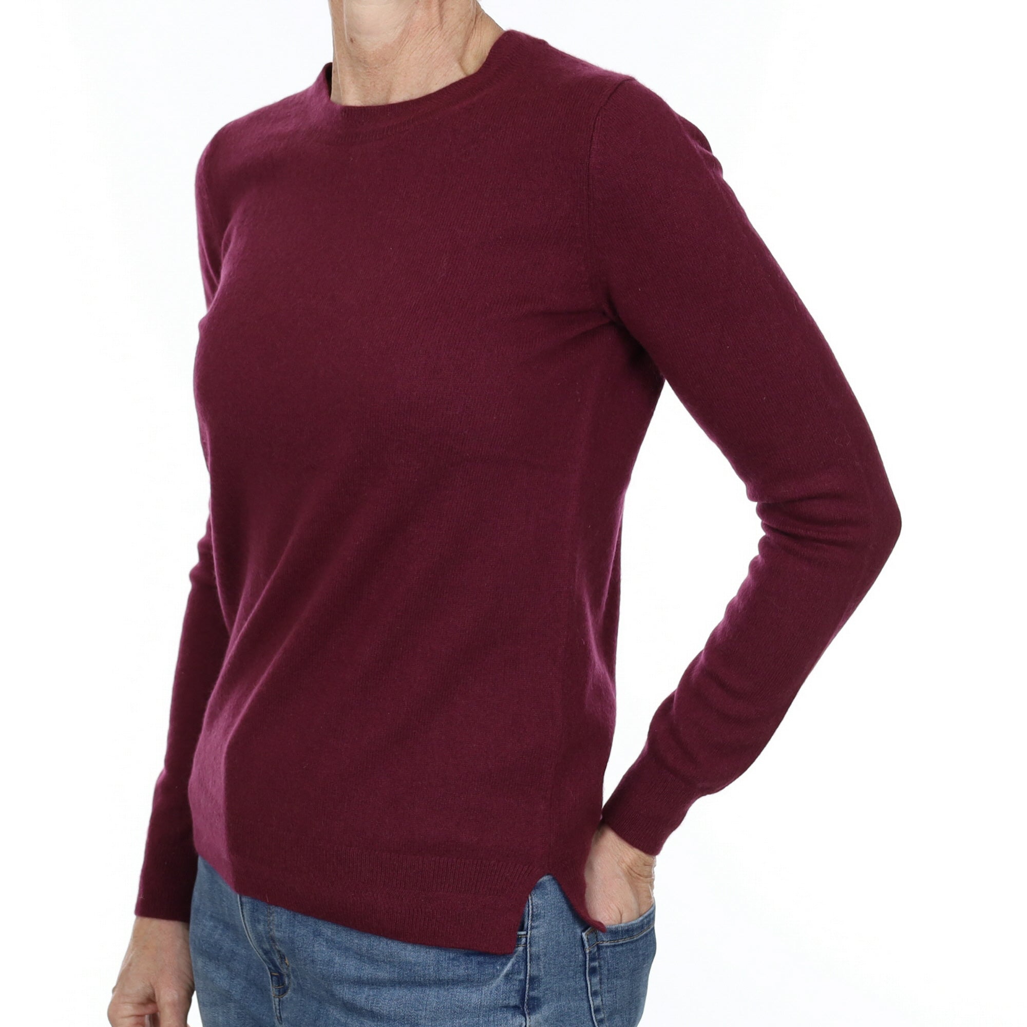 Mulberry Purple Cashmere Crew Neck Jumper Small