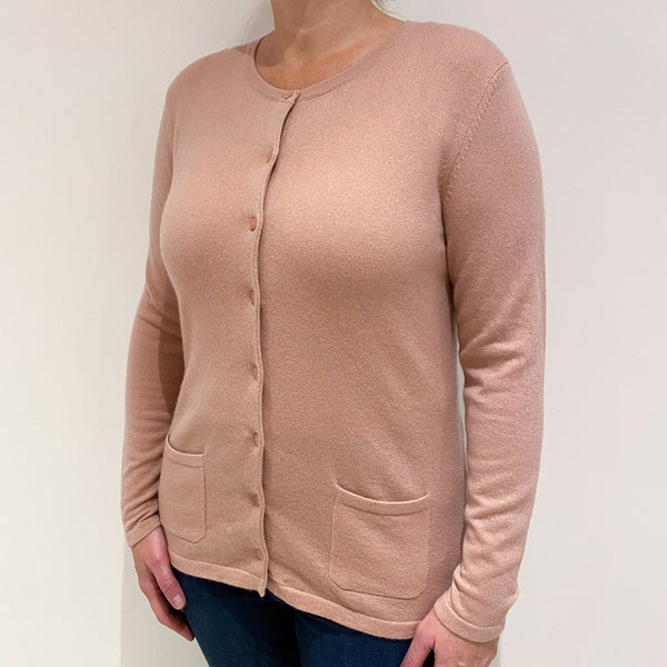 Faded Heather Pink Cashmere Cardigan Large