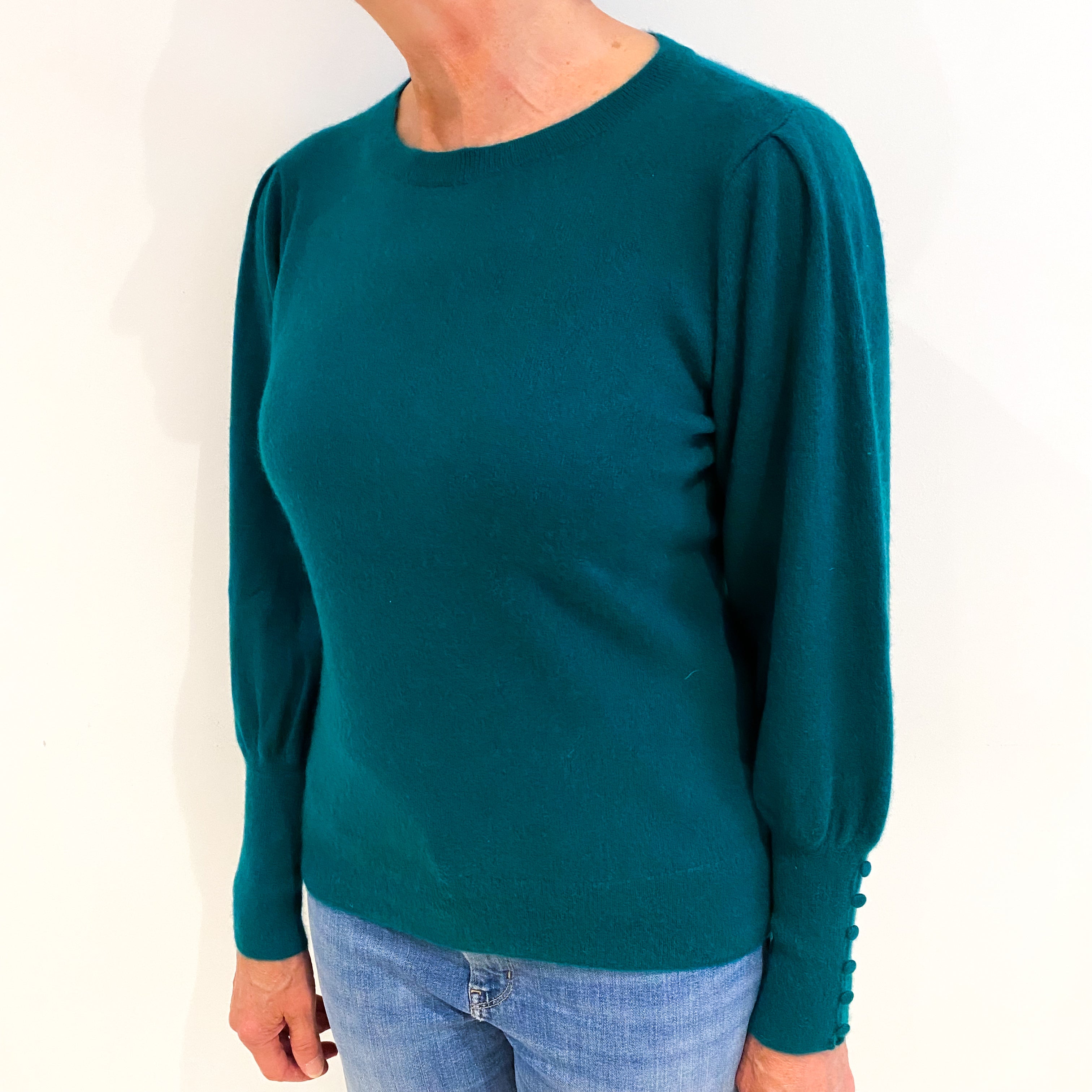 Emerald Green Cashmere Crew Neck Jumper Medium