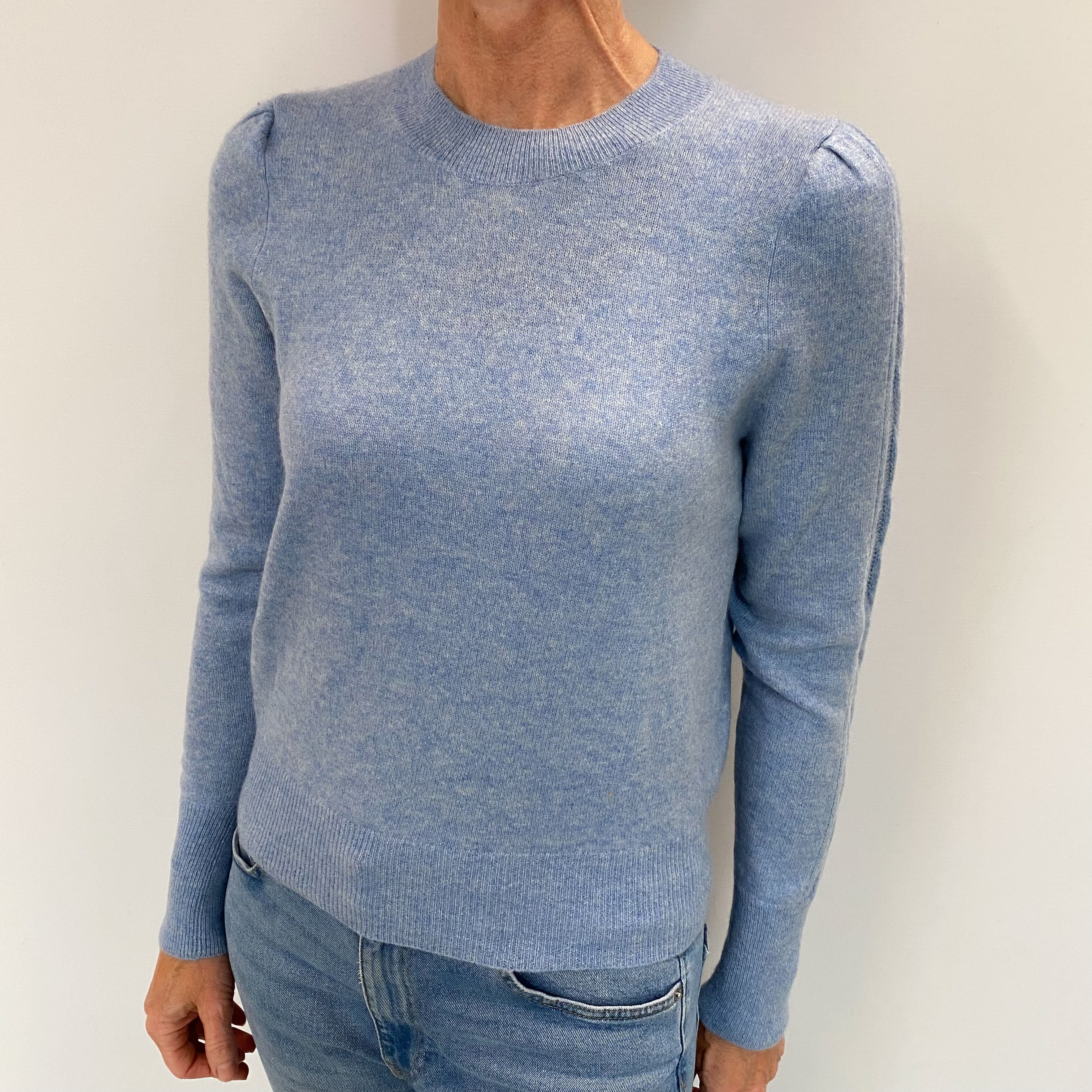 Sky Blue Cashmere Crew Neck Jumper Small