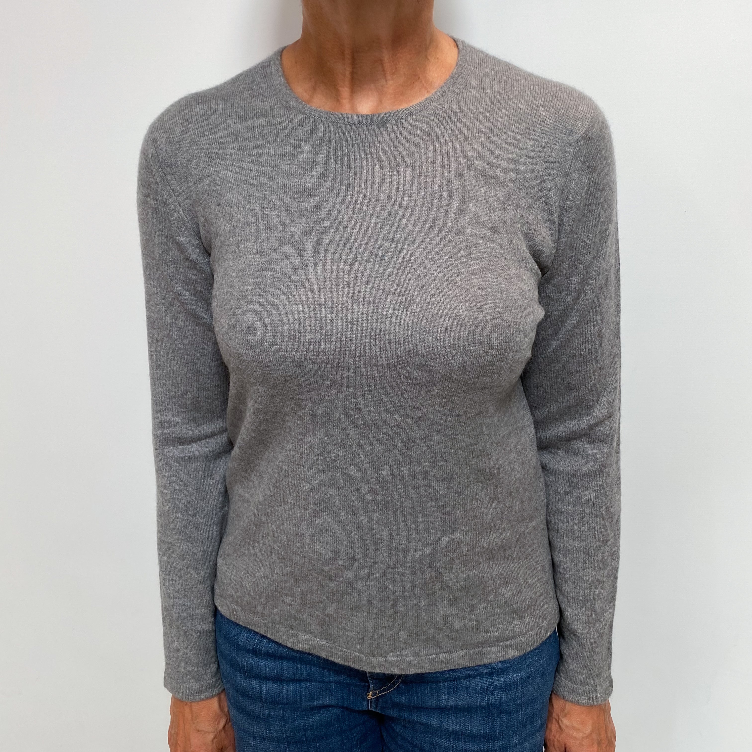 Scottish Pringle Ash Grey Cashmere Crew Neck Jumper Medium