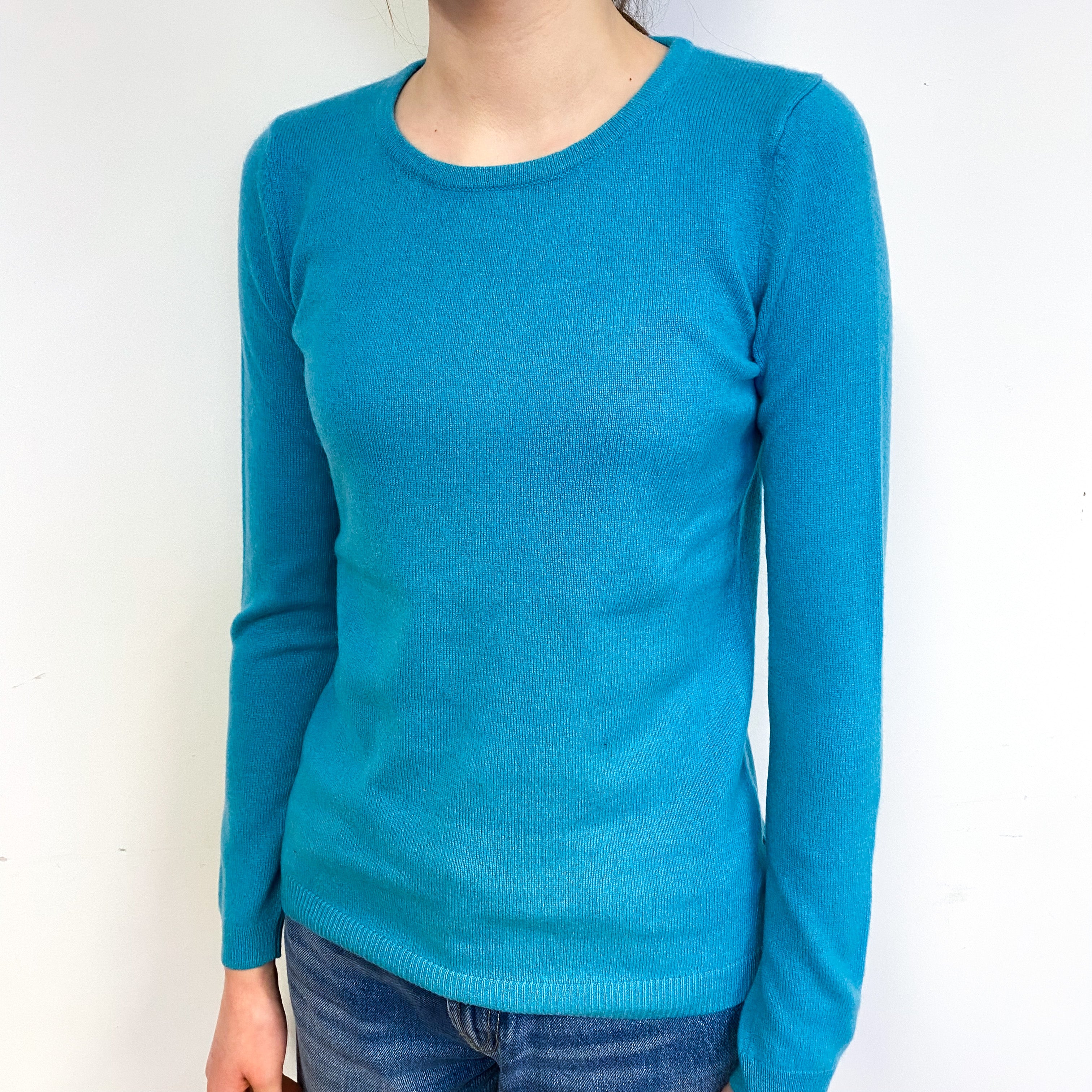 Turquoise Blue Cashmere Crew Neck Jumper Extra Small