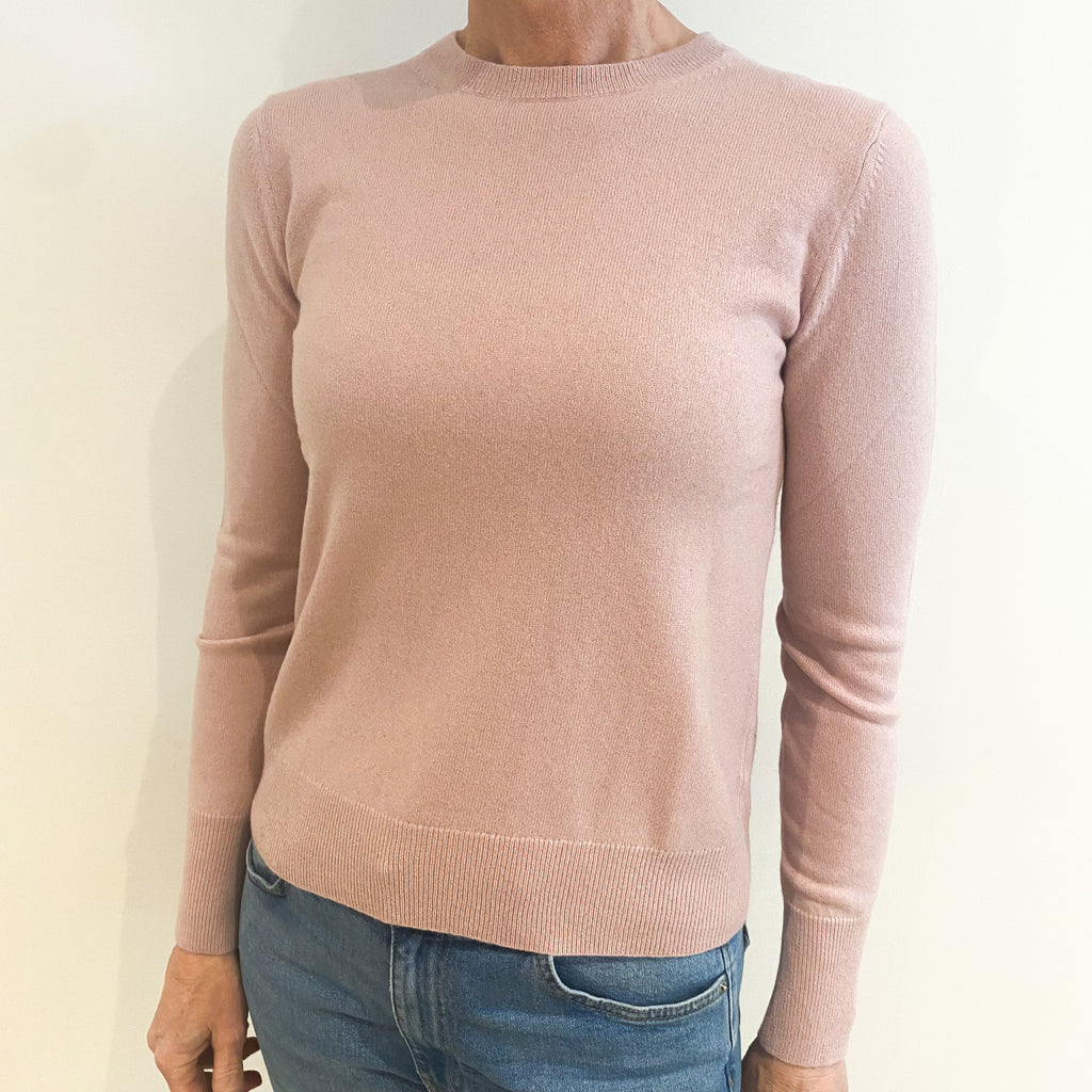 Ballet Slipper Pink Cashmere Crew Neck Jumper Small