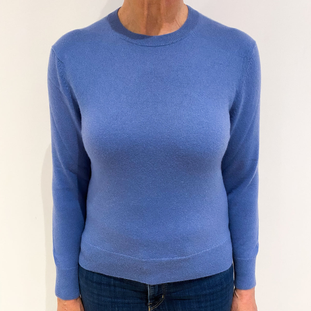 Admiral Blue Cashmere Crew Neck Jumper Medium