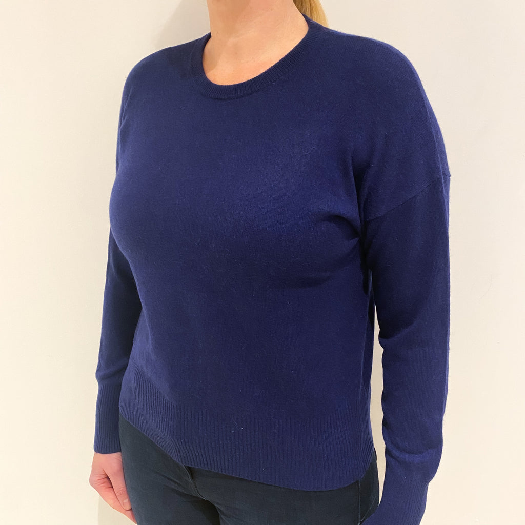 Indigo Blue Cashmere Crew Neck Jumper Large