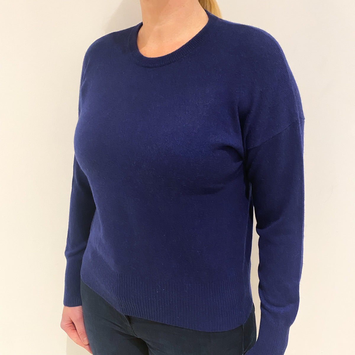 Indigo Blue Cashmere Crew Neck Jumper Large
