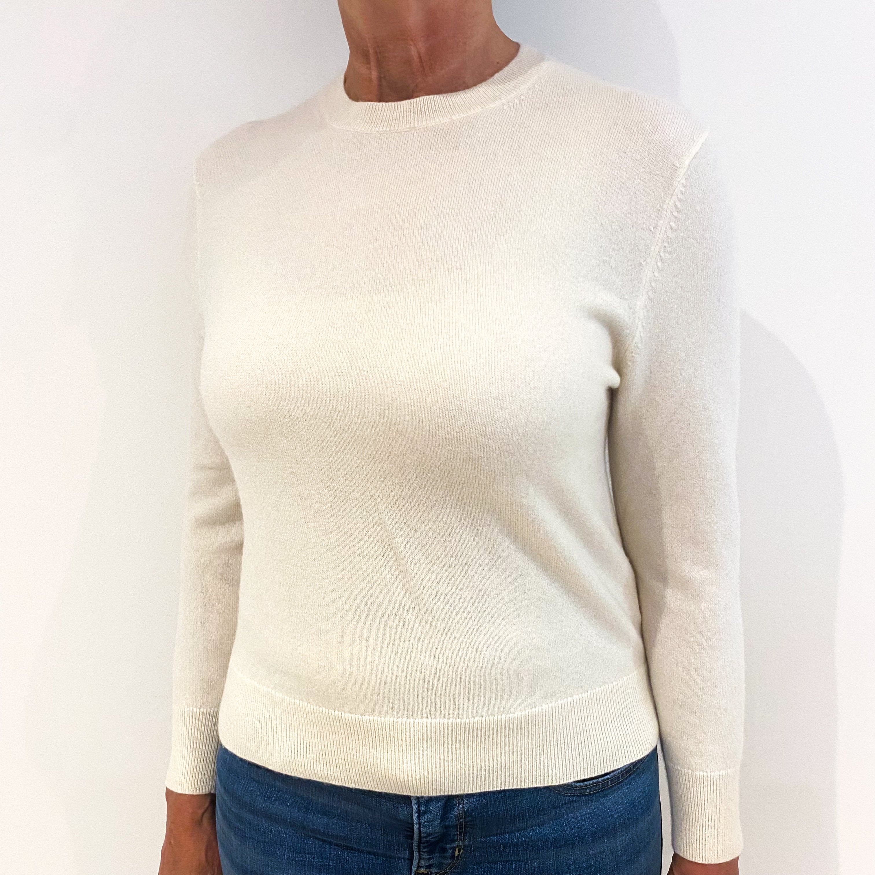 Cream Cashmere Crew Neck Jumper Medium