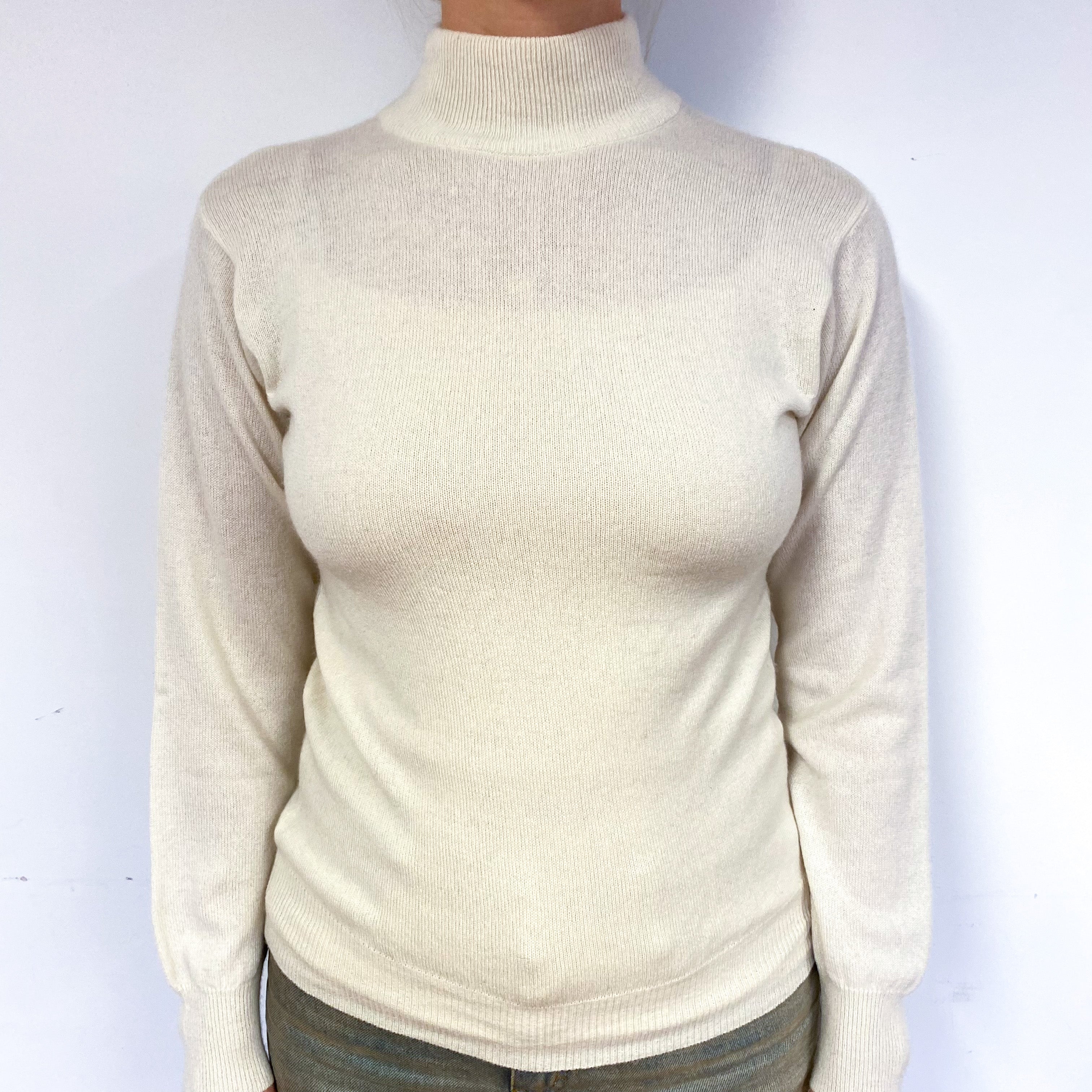Cream Cashmere Turtle Neck Jumper Small