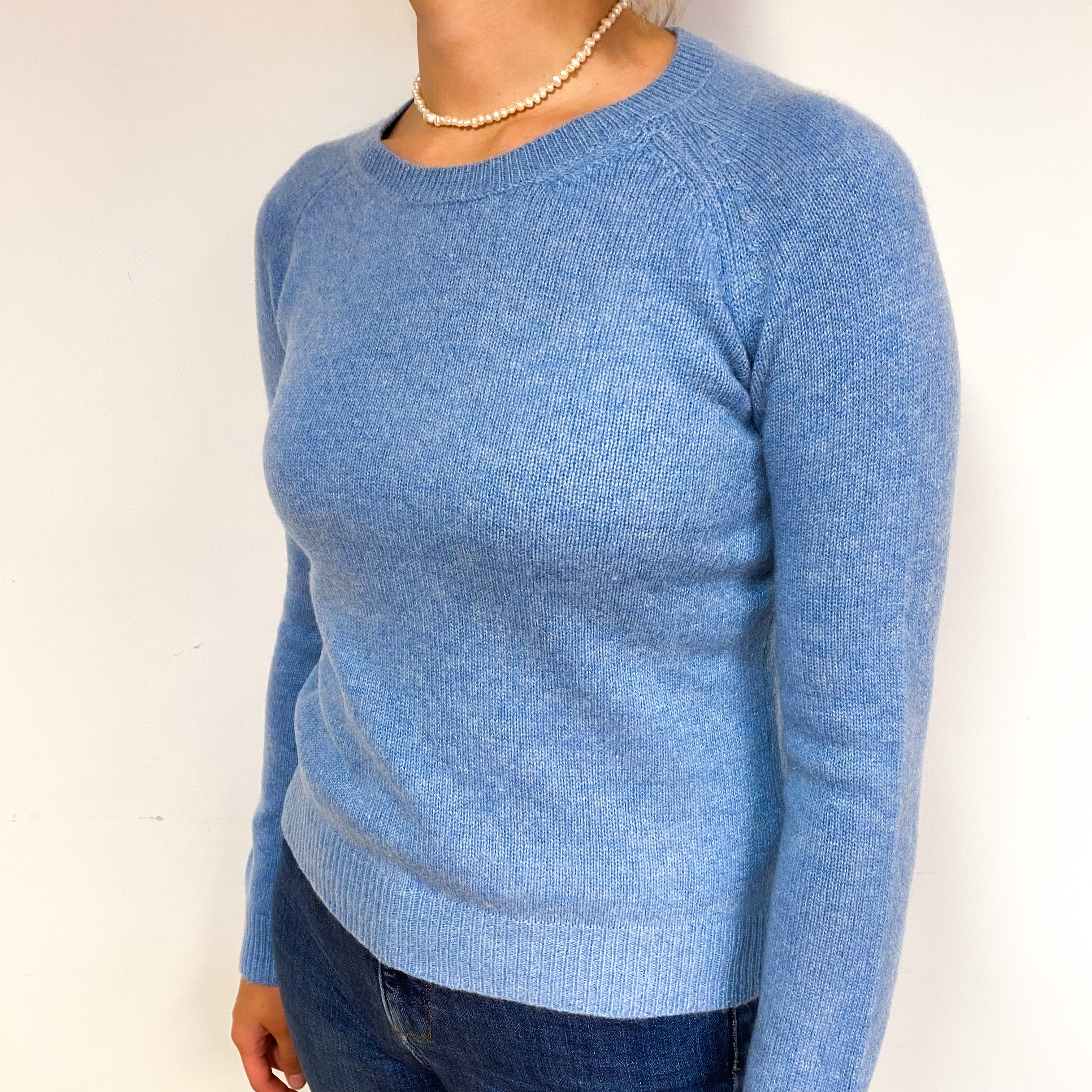 Sky Blue Cashmere Crew Neck Jumper Small