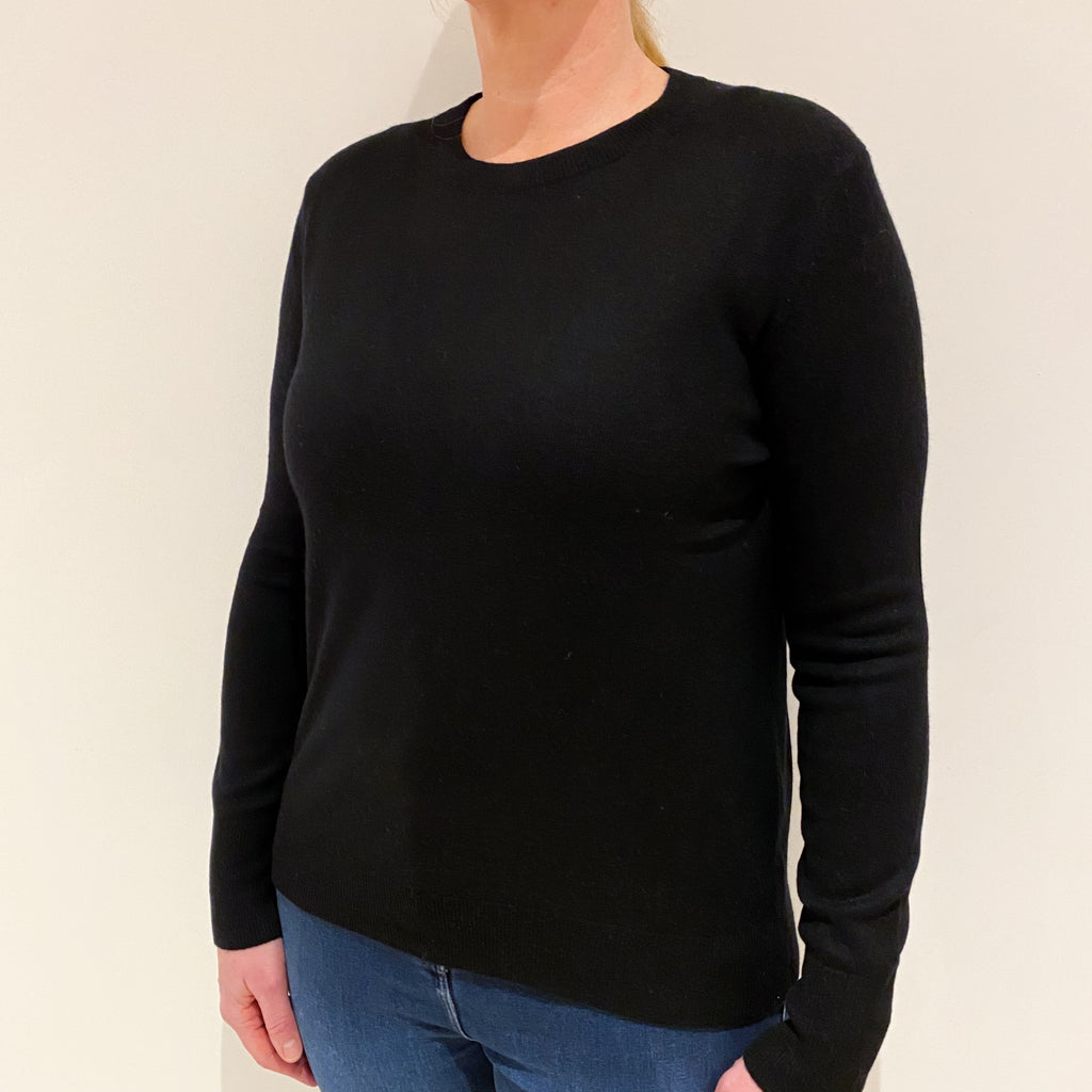 Black Cashmere Crew Neck Jumper Large