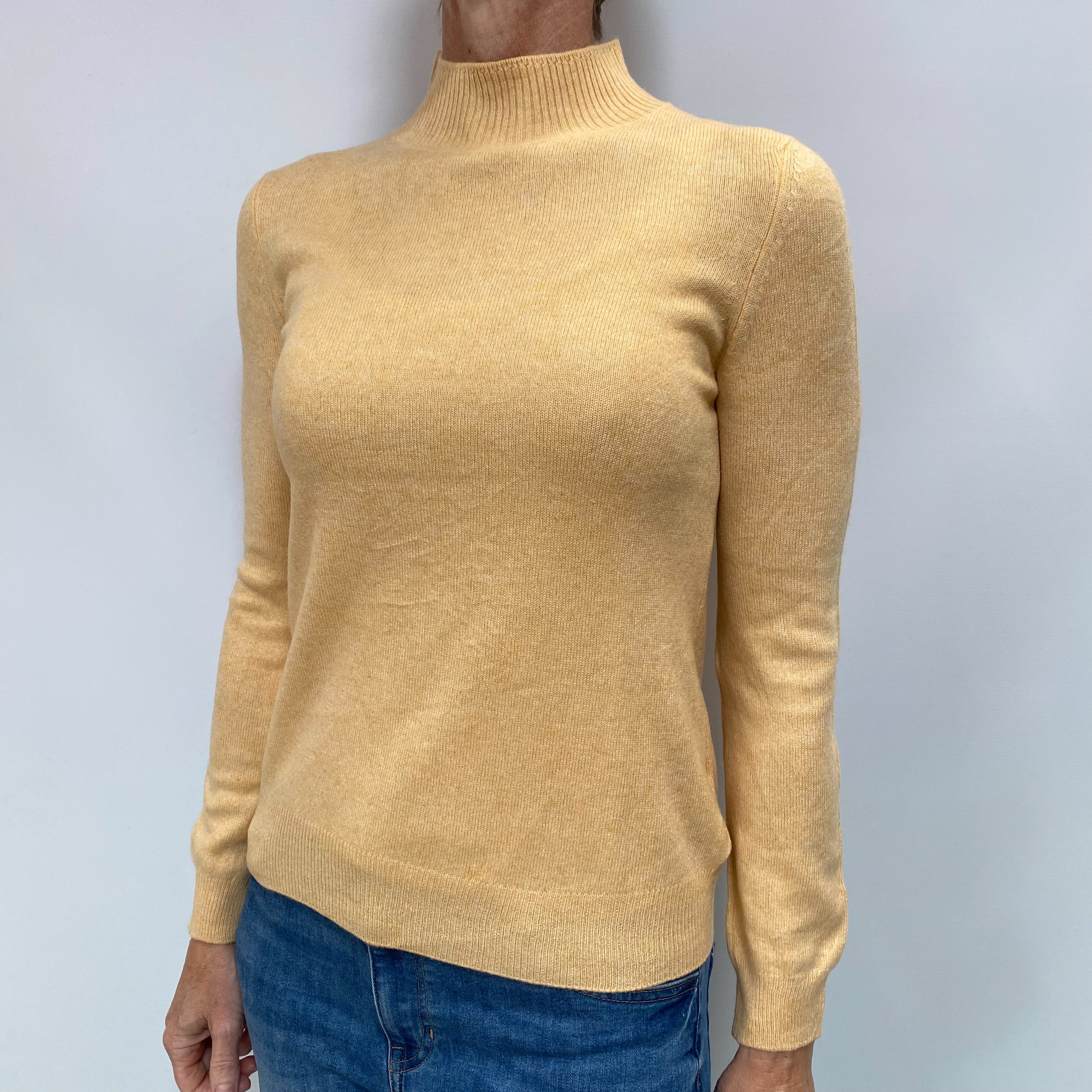 Apricot Orange Cashmere Turtle Neck Jumper Small