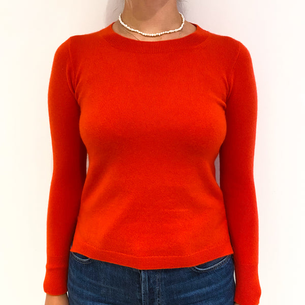 Scarlet Red Cashmere Crew Neck Jumper Small