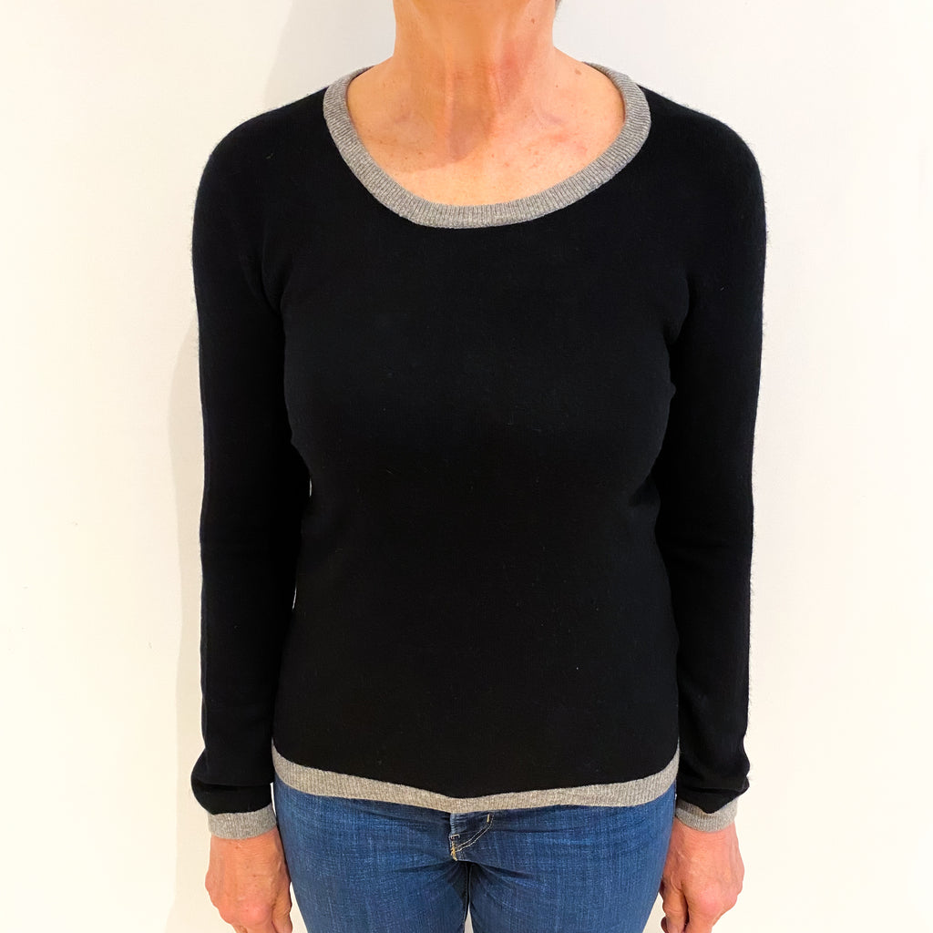 Black Cashmere Crew Neck Jumper Medium