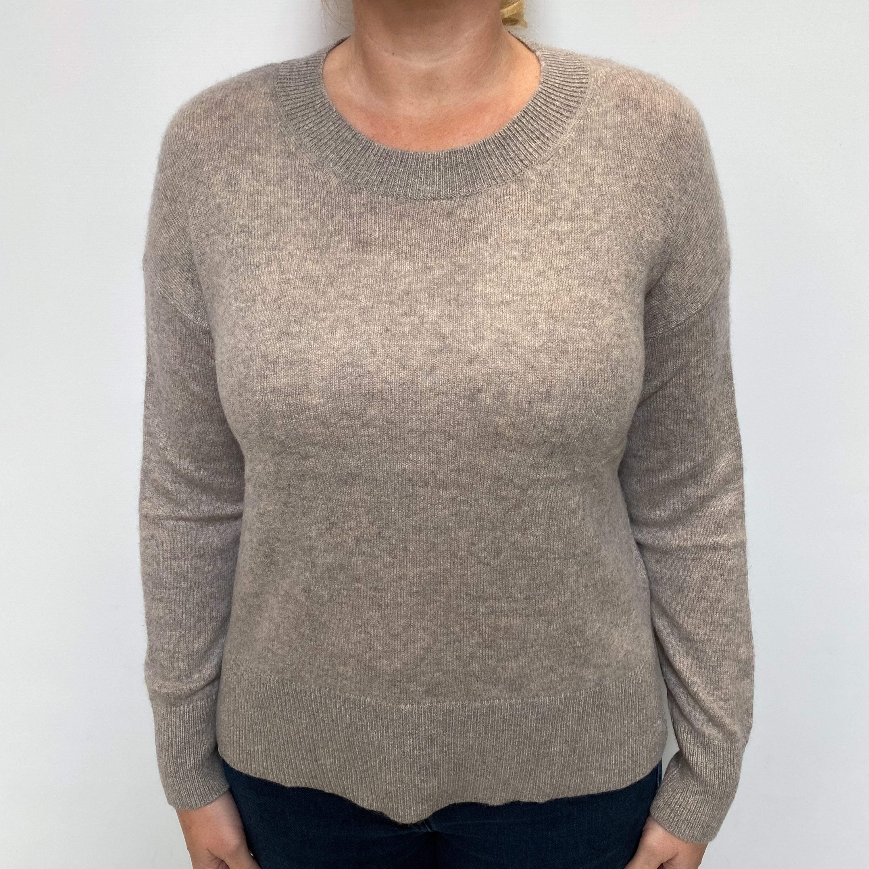 White Label Mink Cashmere Crew Neck Jumper Large
