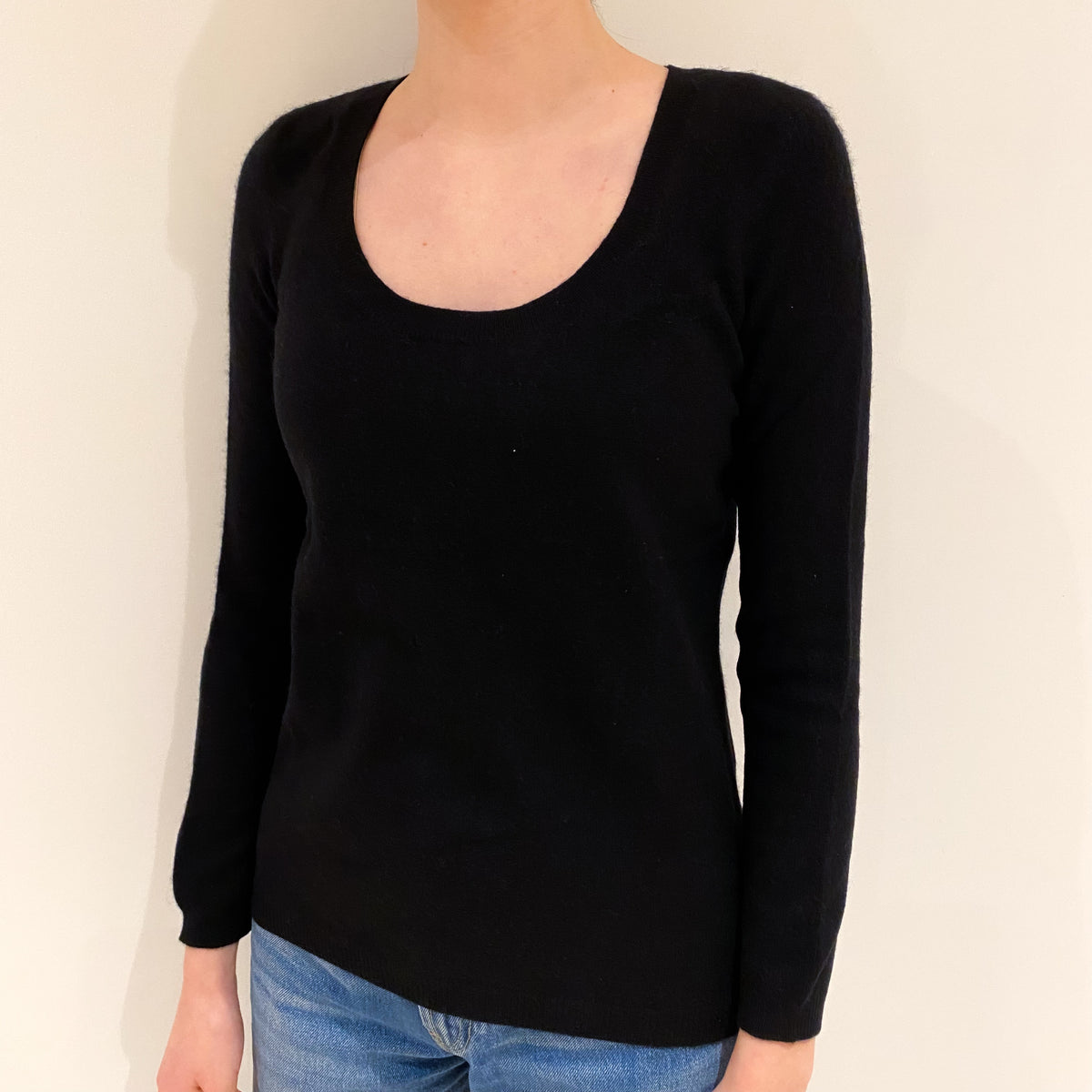 Black Cashmere Scoop Neck Jumper Extra Small