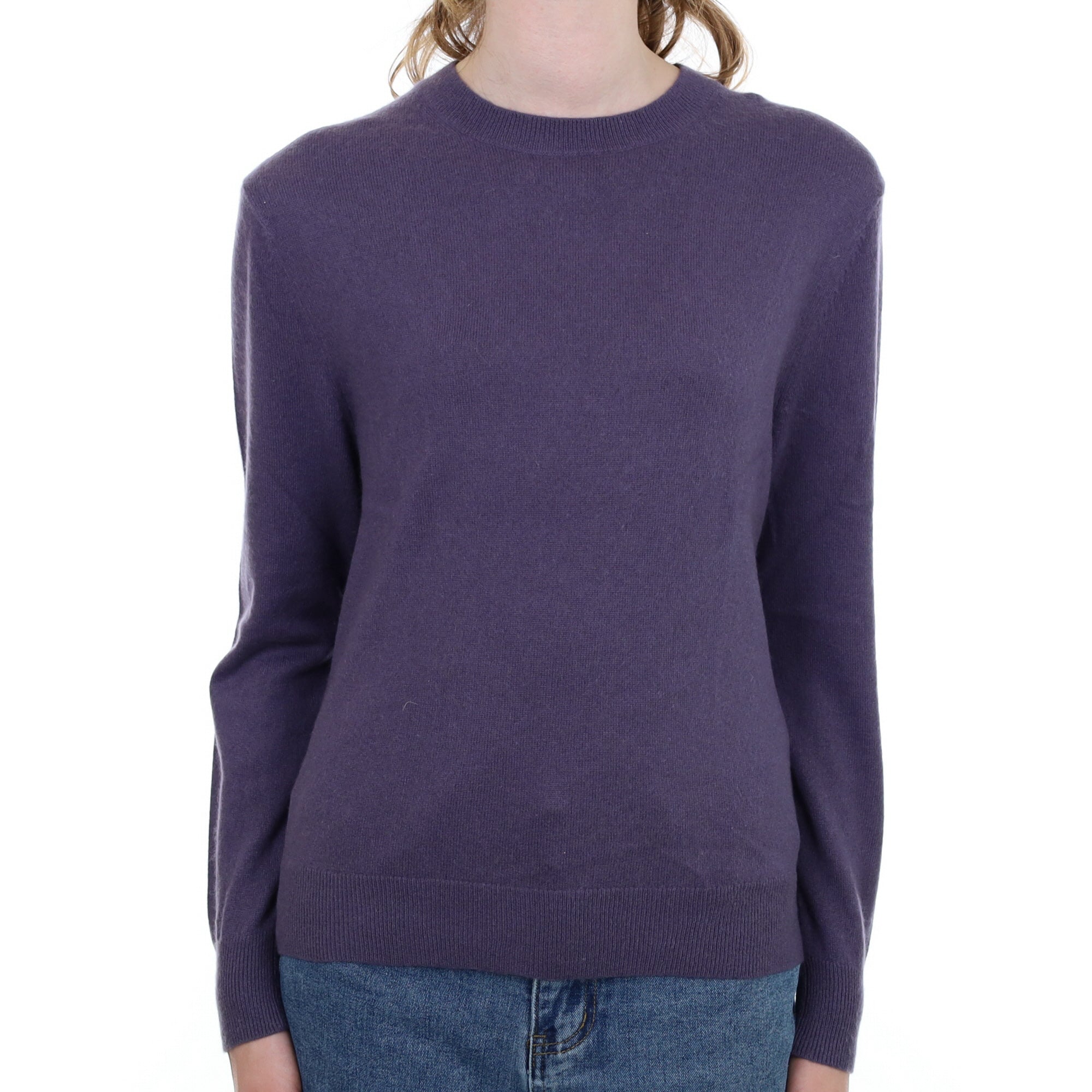 Dusky Purple Cashmere Crew Neck Jumper Extra Small