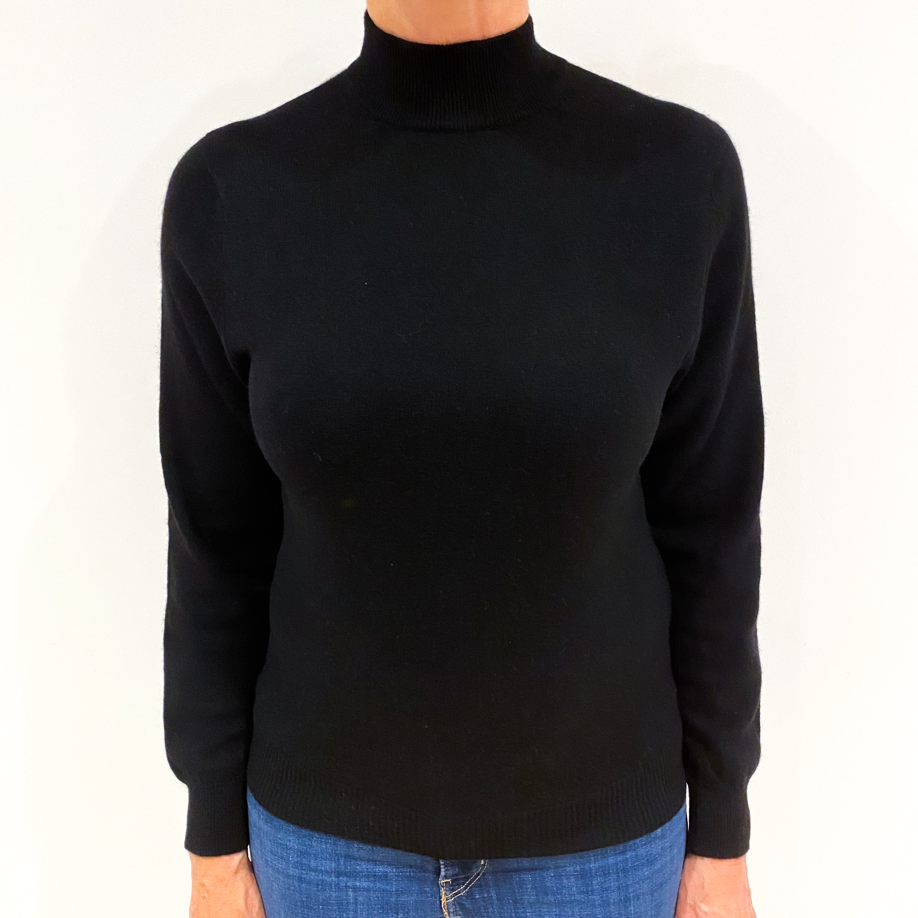 Black Cashmere Turtle Neck Jumper Medium