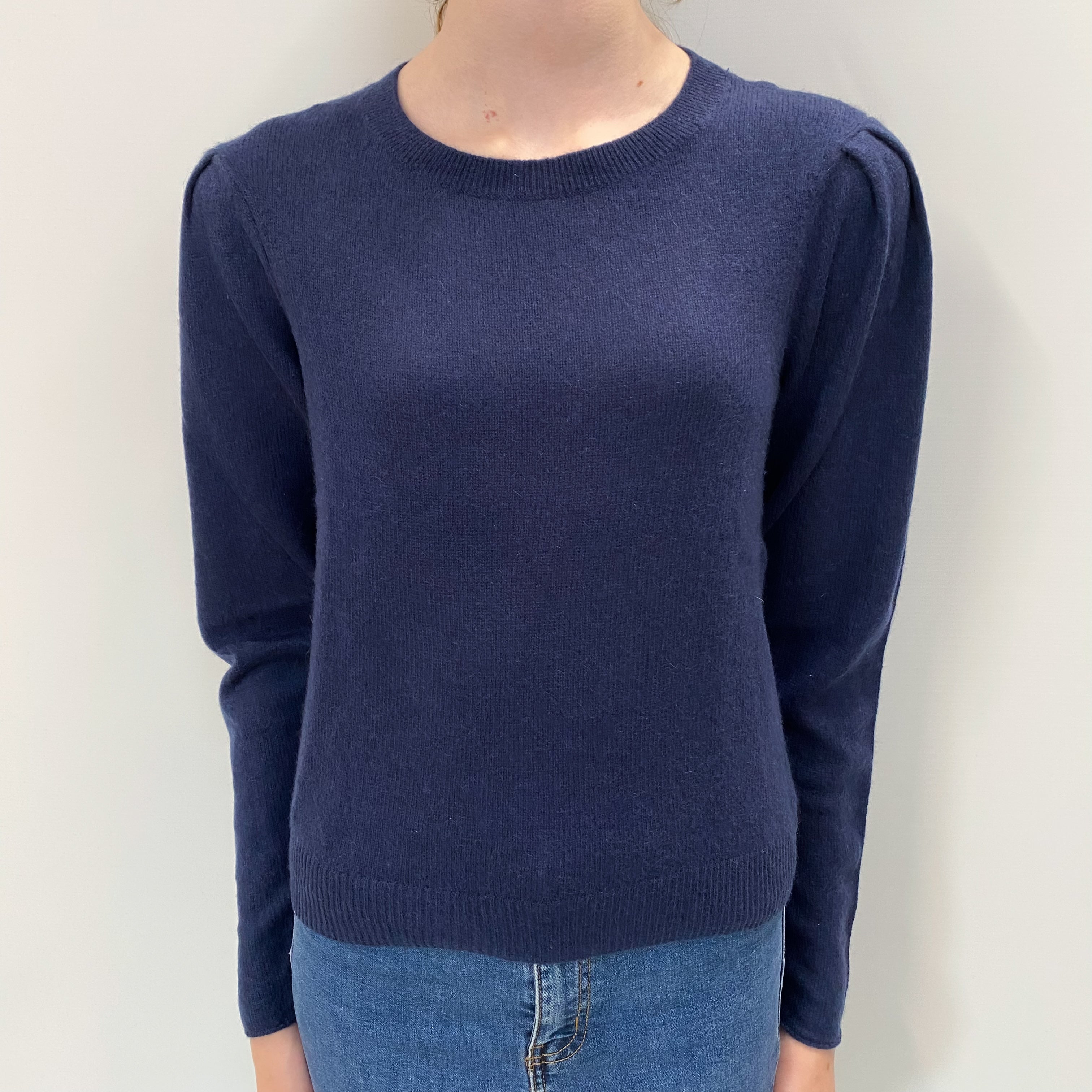 Midnight Blue Cashmere Crew Neck Jumper Extra Small