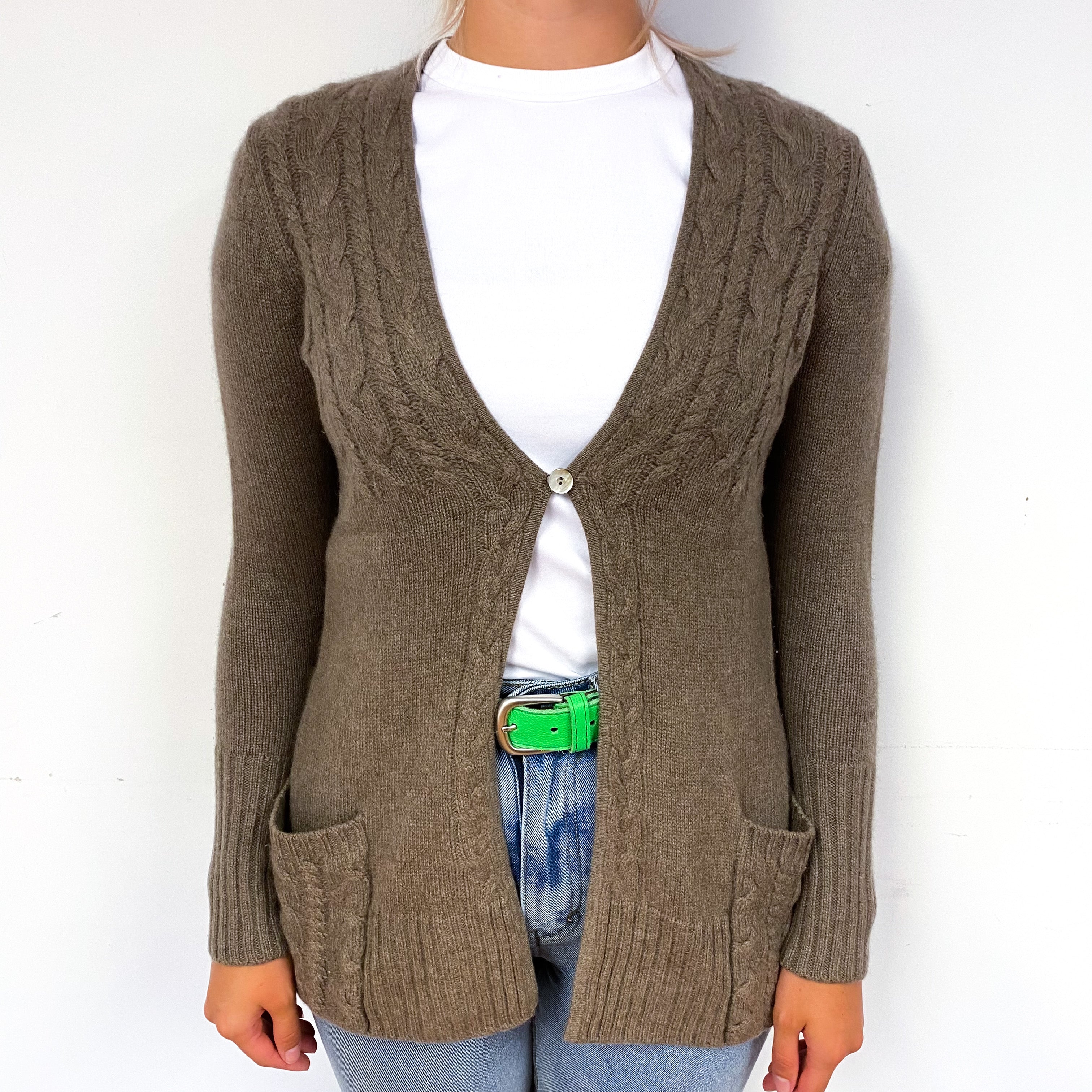 Donkey Brown Slouchy Cashmere Cardigan Small