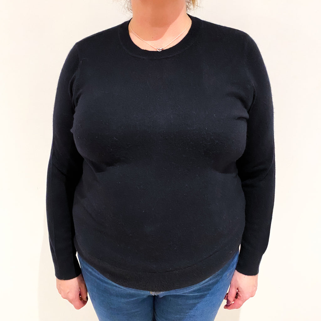 Black Cashmere Crew Neck Jumper Extra Large