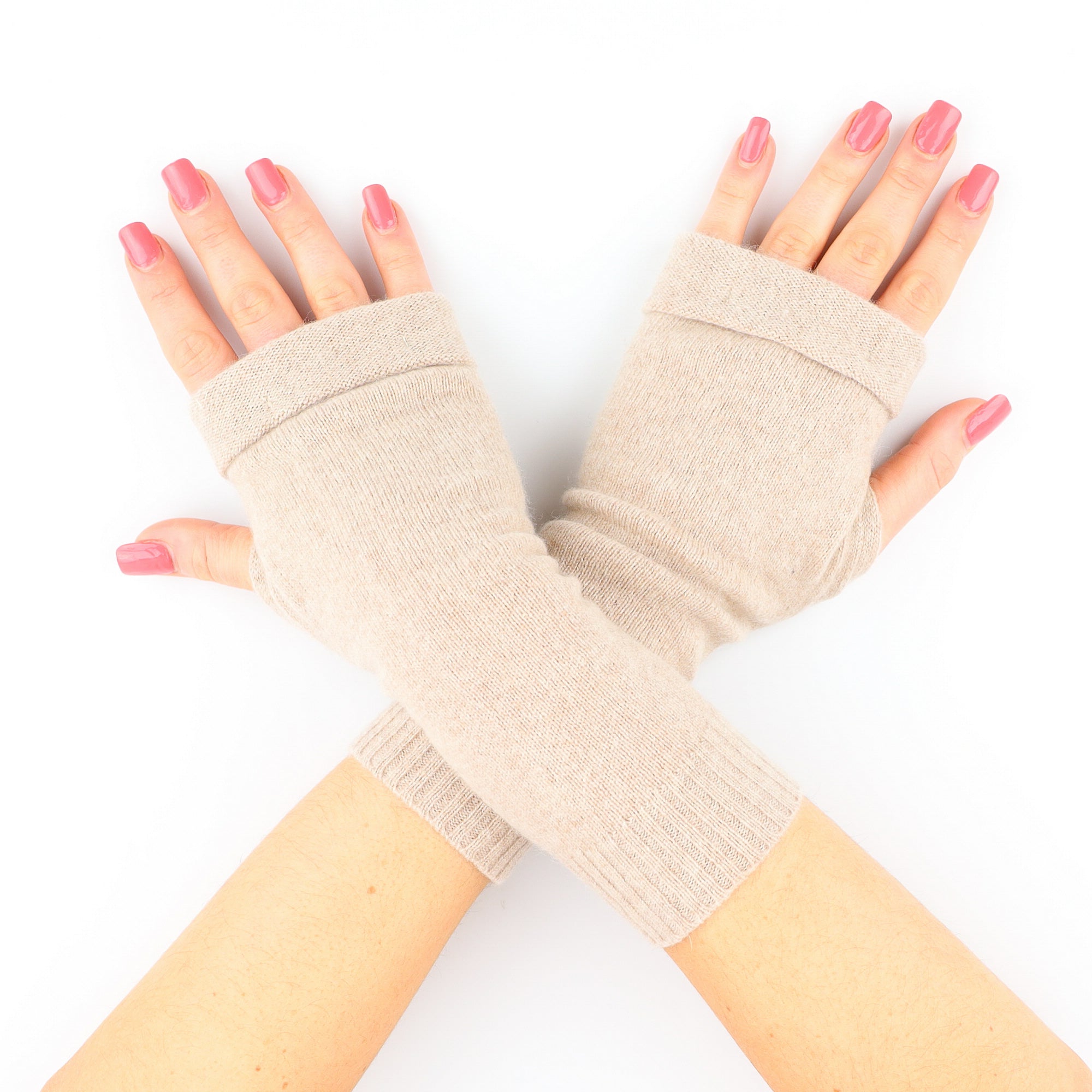 Palest Camel Fingerless Gloves