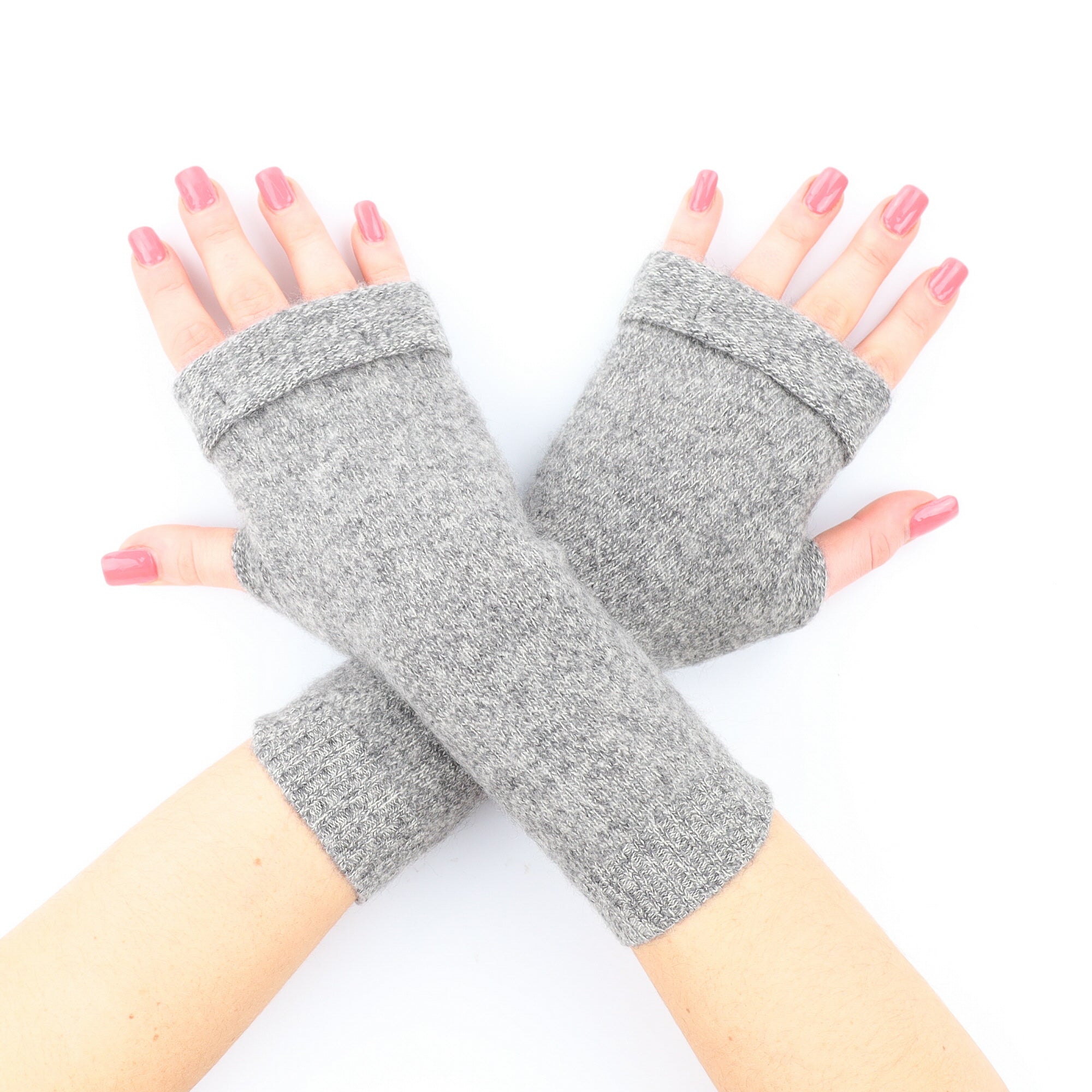 Smoke Grey Marl Fingerless Gloves