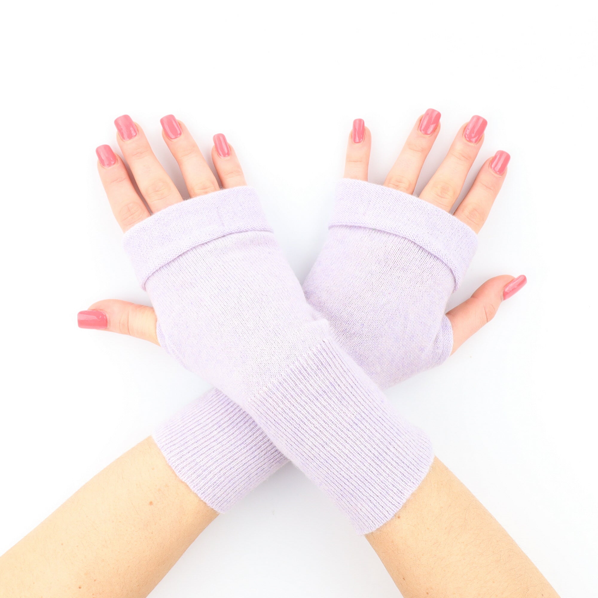 Pale Purple Fingerless Gloves