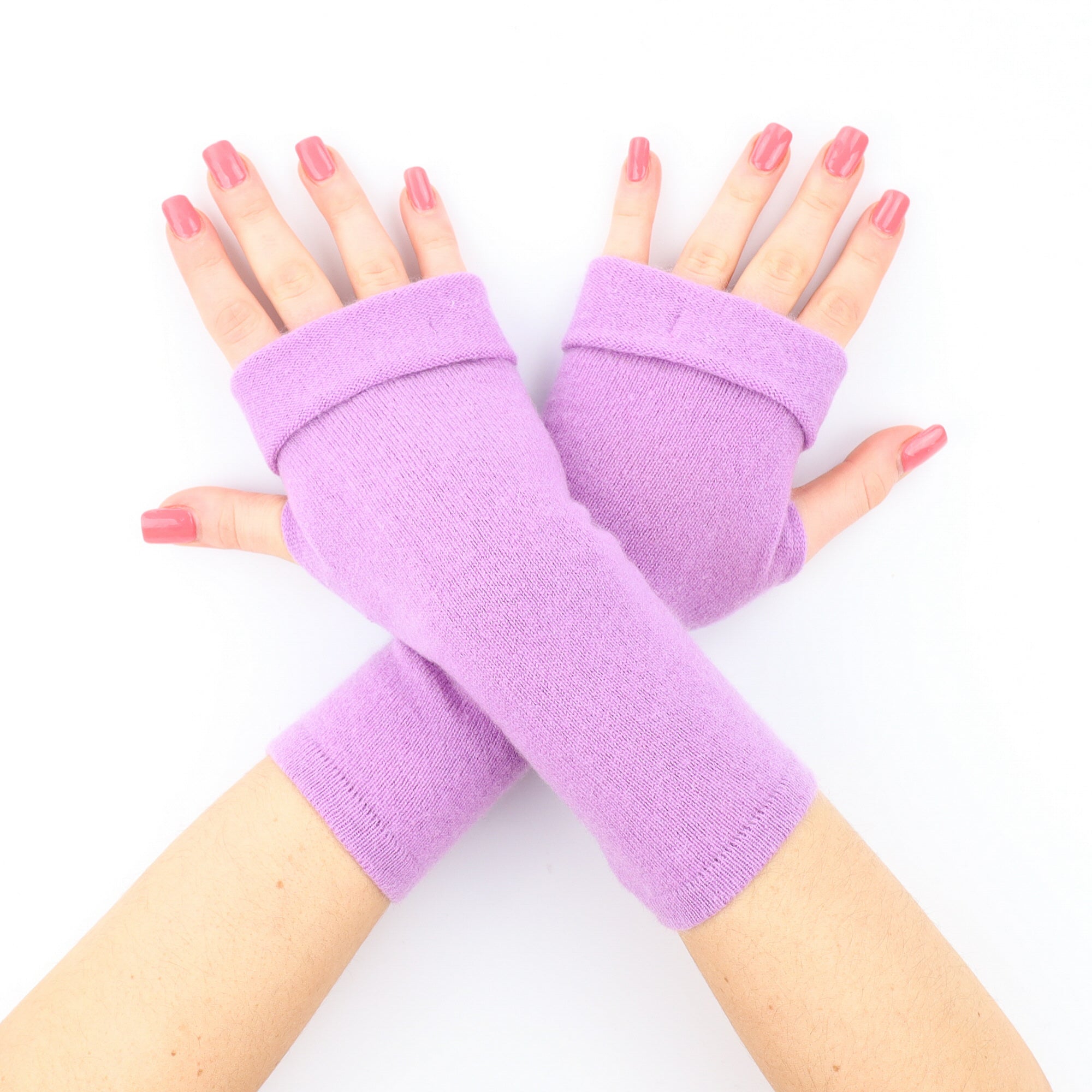 Lilac Purple Fingerless Gloves