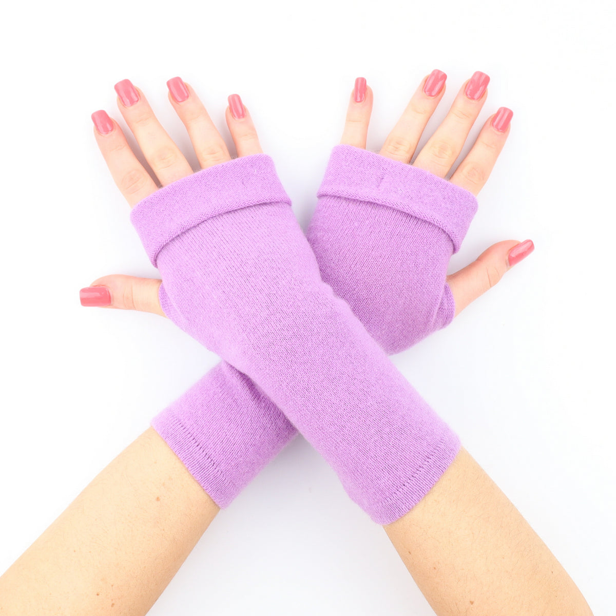 Lilac Purple Fingerless Gloves