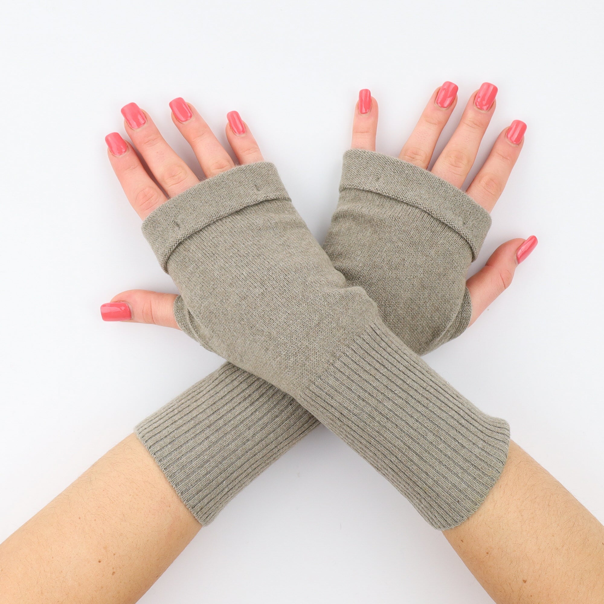 Sage Green Green Fingerless Gloves