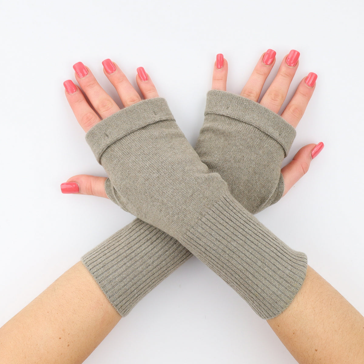 Sage Green Green Fingerless Gloves